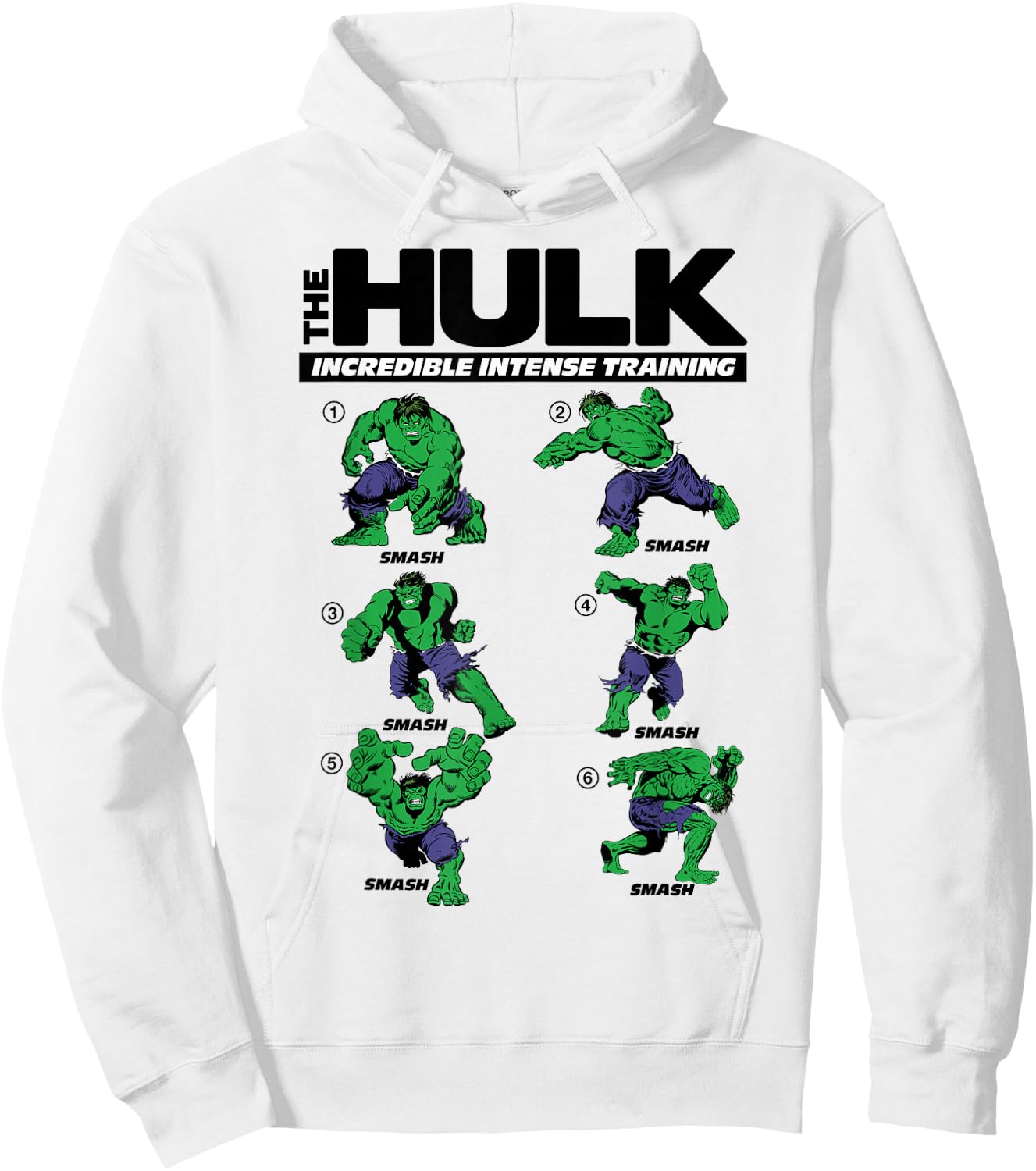 Marvel The Hulk 6 Incredible Intense Training Poses Hoodie - Hoodie | White