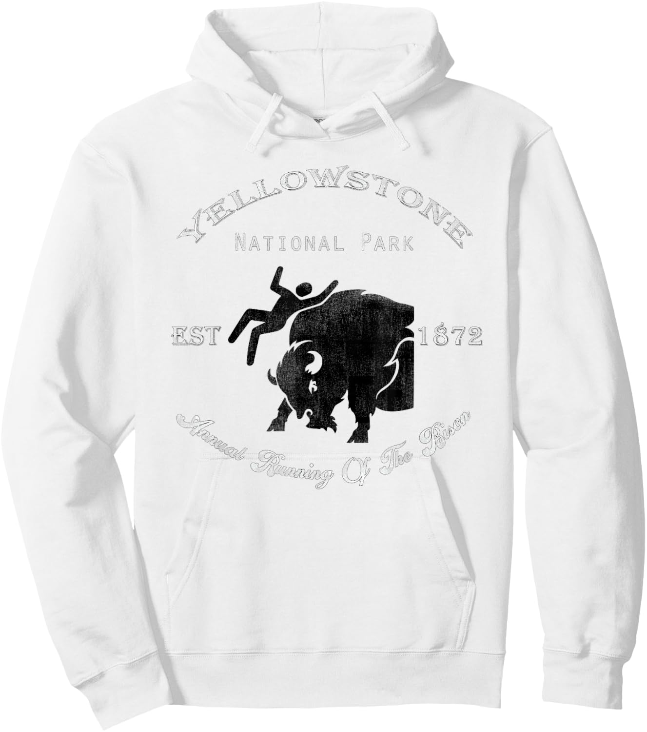 Yellowstone Annual Running of the Bison T Shirt Hoodie - Hoodie | White