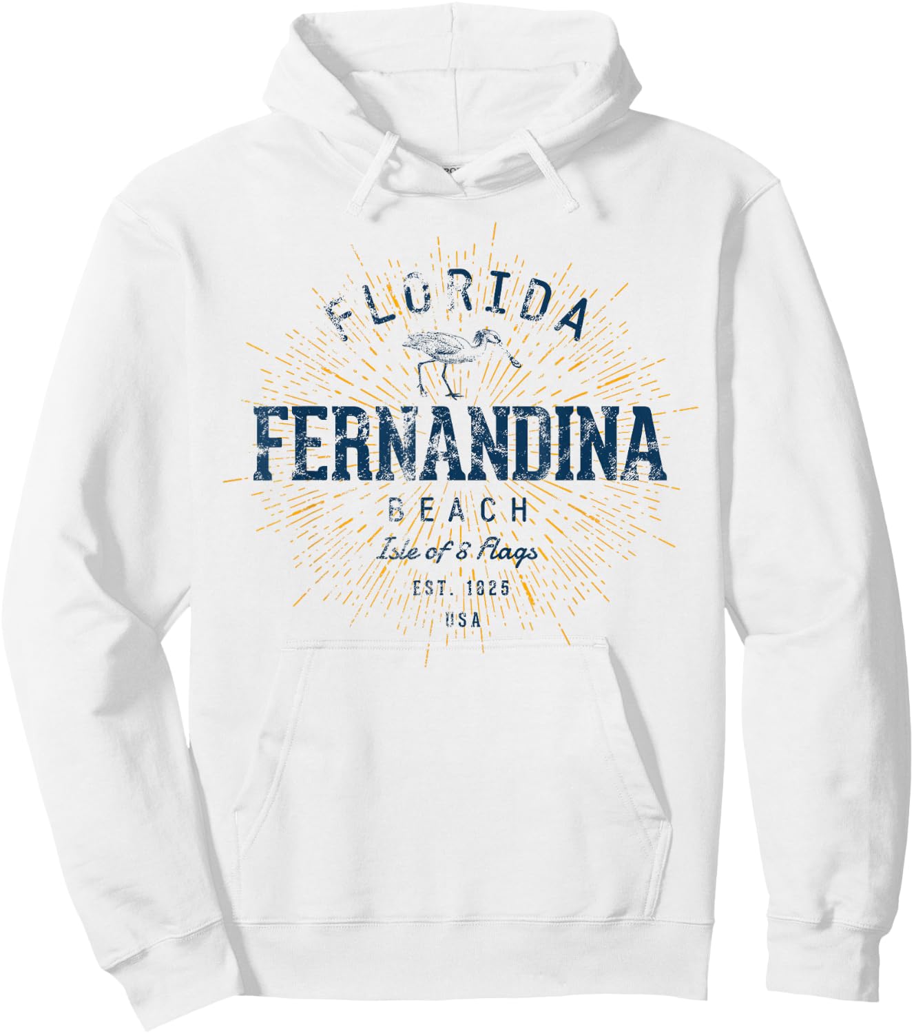 Vintage Fernandina Beach Retro Hoodie - Hoodie | White