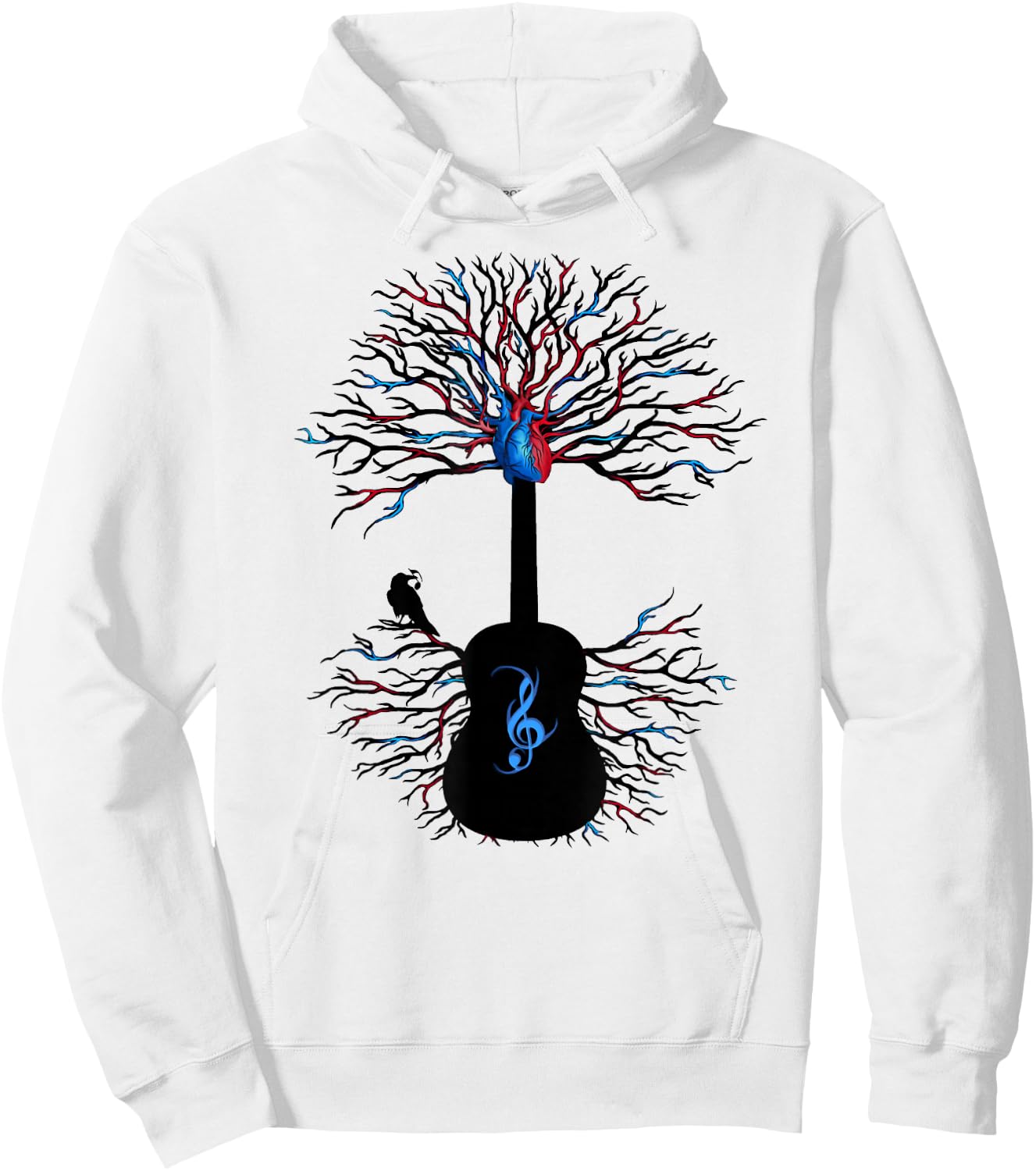Acoustic Guitar Shirt, Music Tree of Life Guitarist Gift Hoodie - Hoodie | White