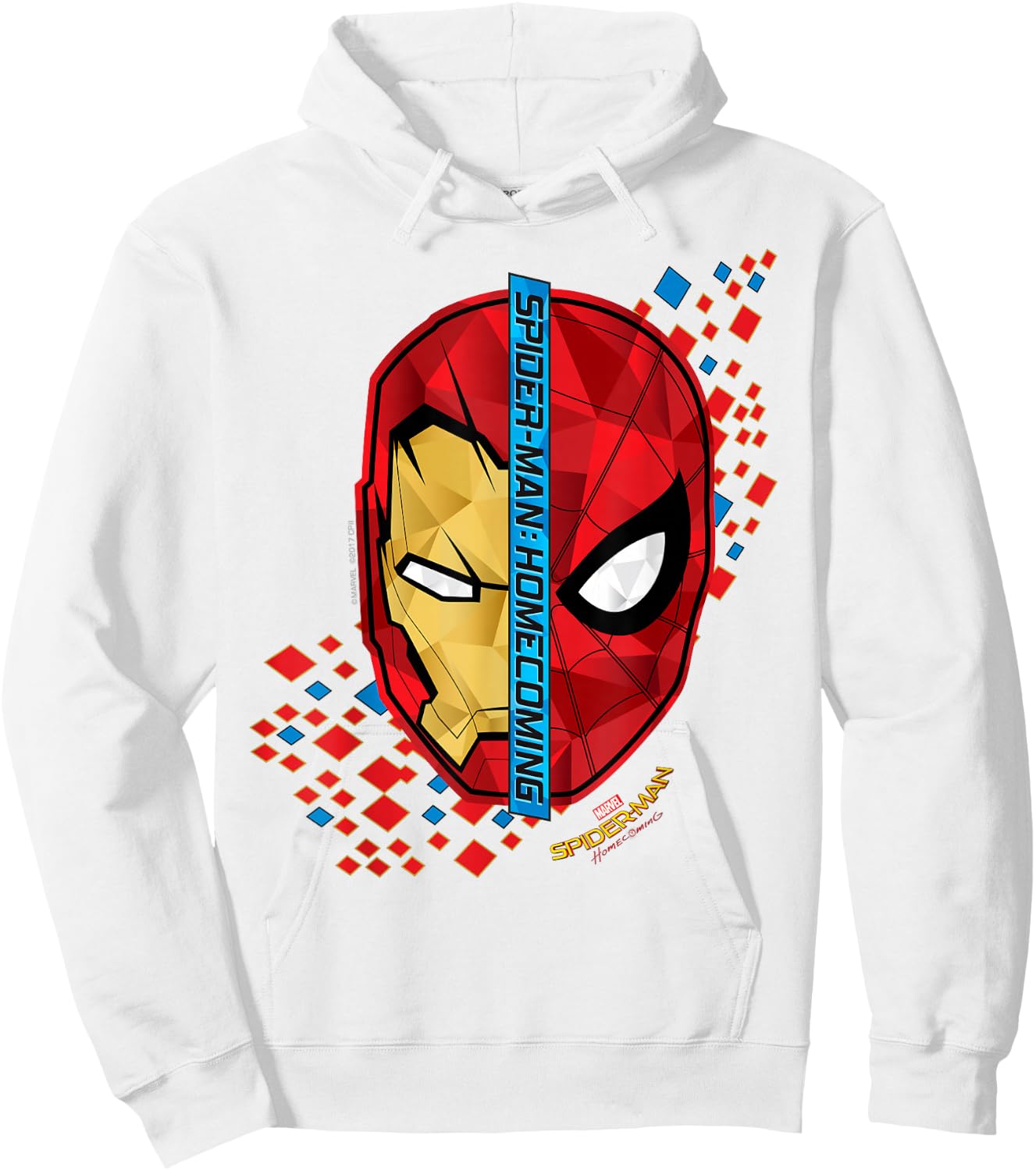 Marvel Spider-Man Homecoming Iron Man Face Split C1 Hoodie - Hoodie | White