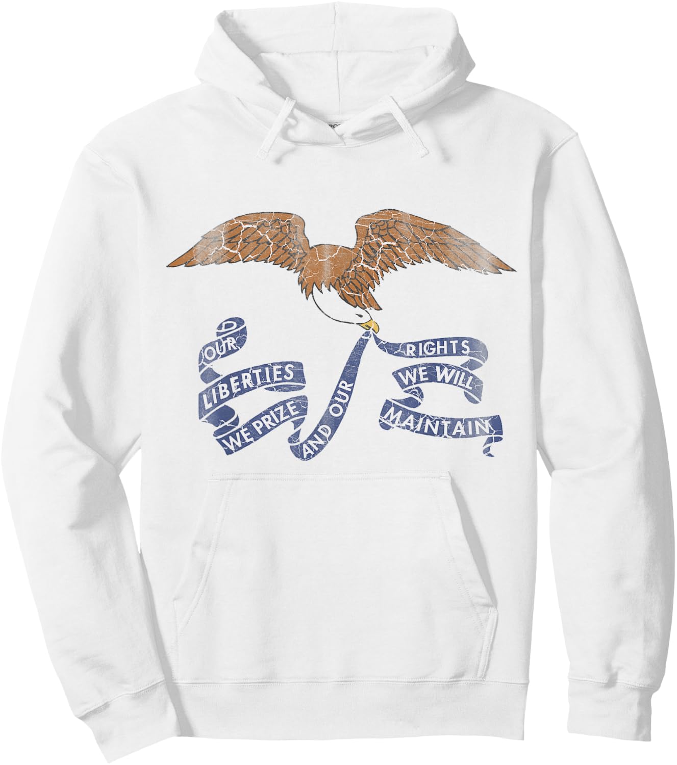 Iowa Flag Retro Distressed Hoodie - Hoodie | White