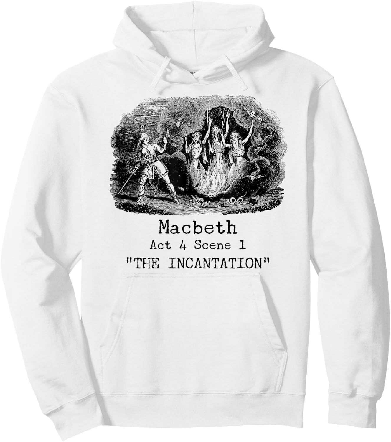 Three Witches Incantation Macbeth Shakespeare Literature Hoodie - Hoodie | White