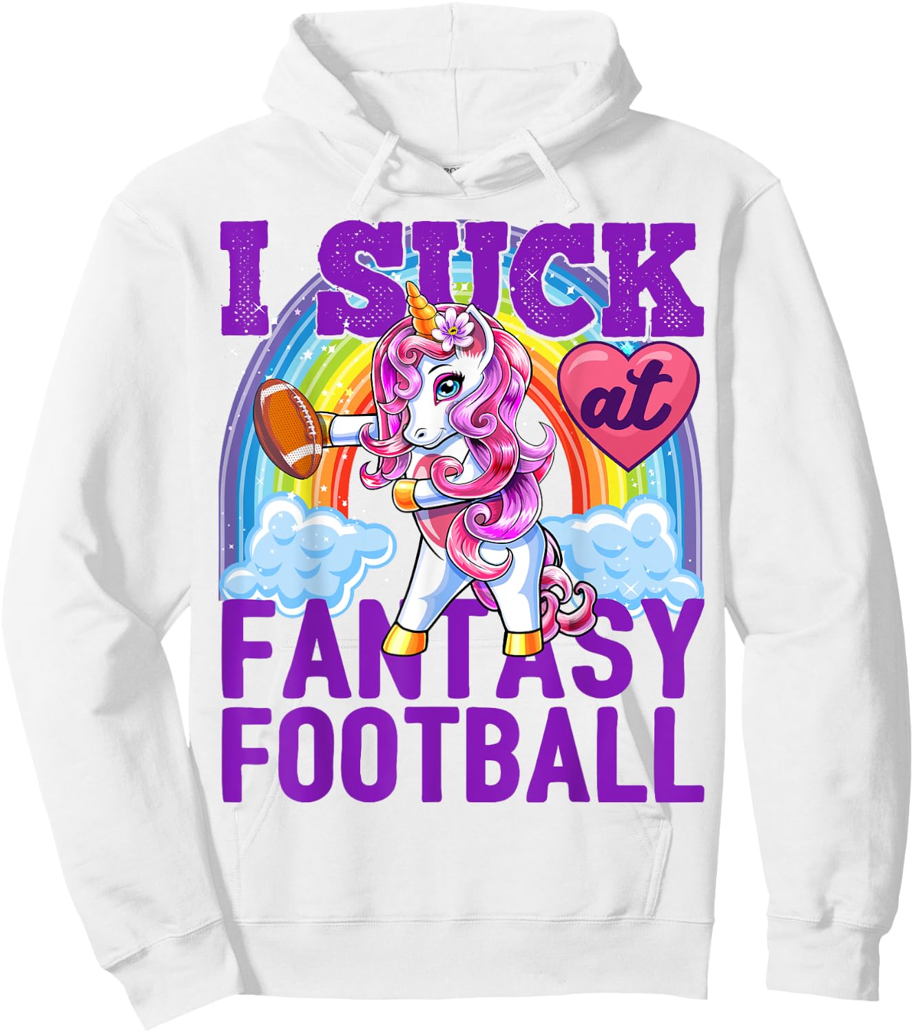 I Suck at Fantasy Football Flossing Unicorn Loser Shirt Men Hoodie - Hoodie | White