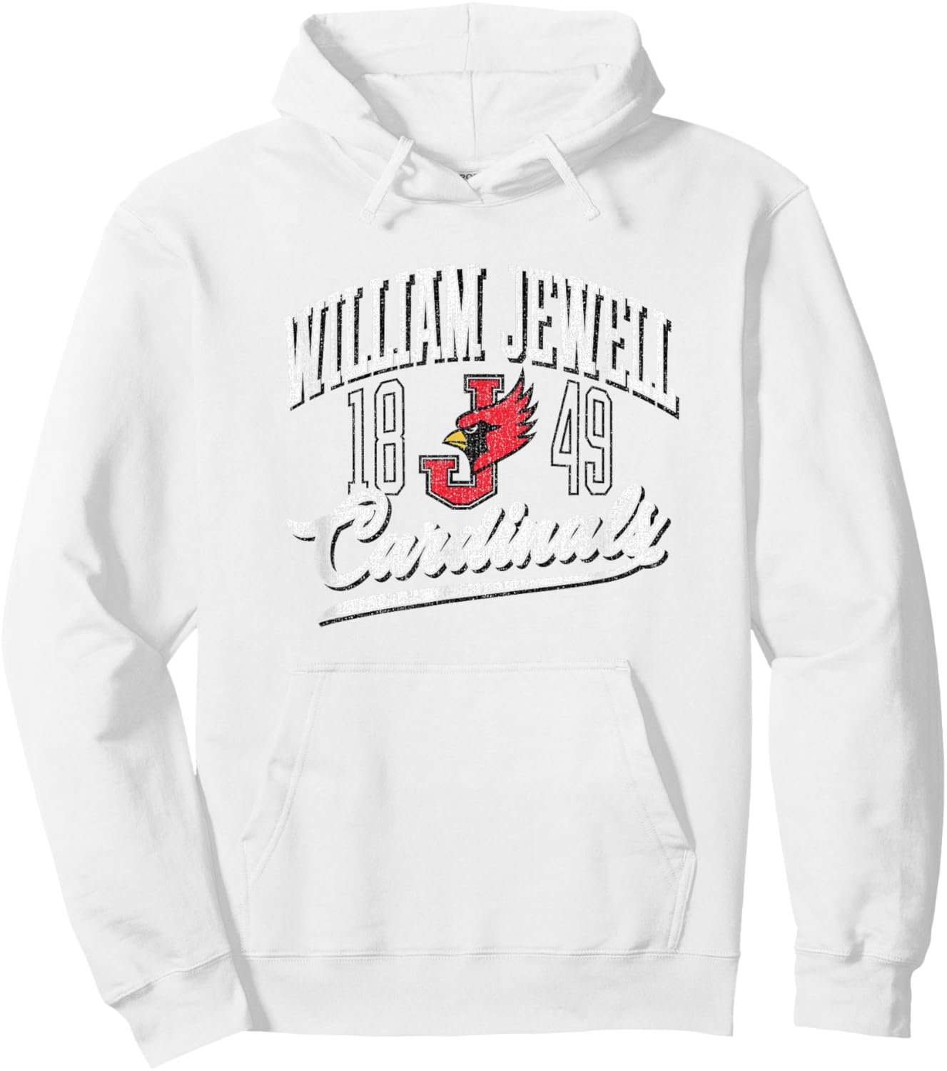 William Jewell College Cardinals Vintage Script Emblem Hoodie - Hoodie | White