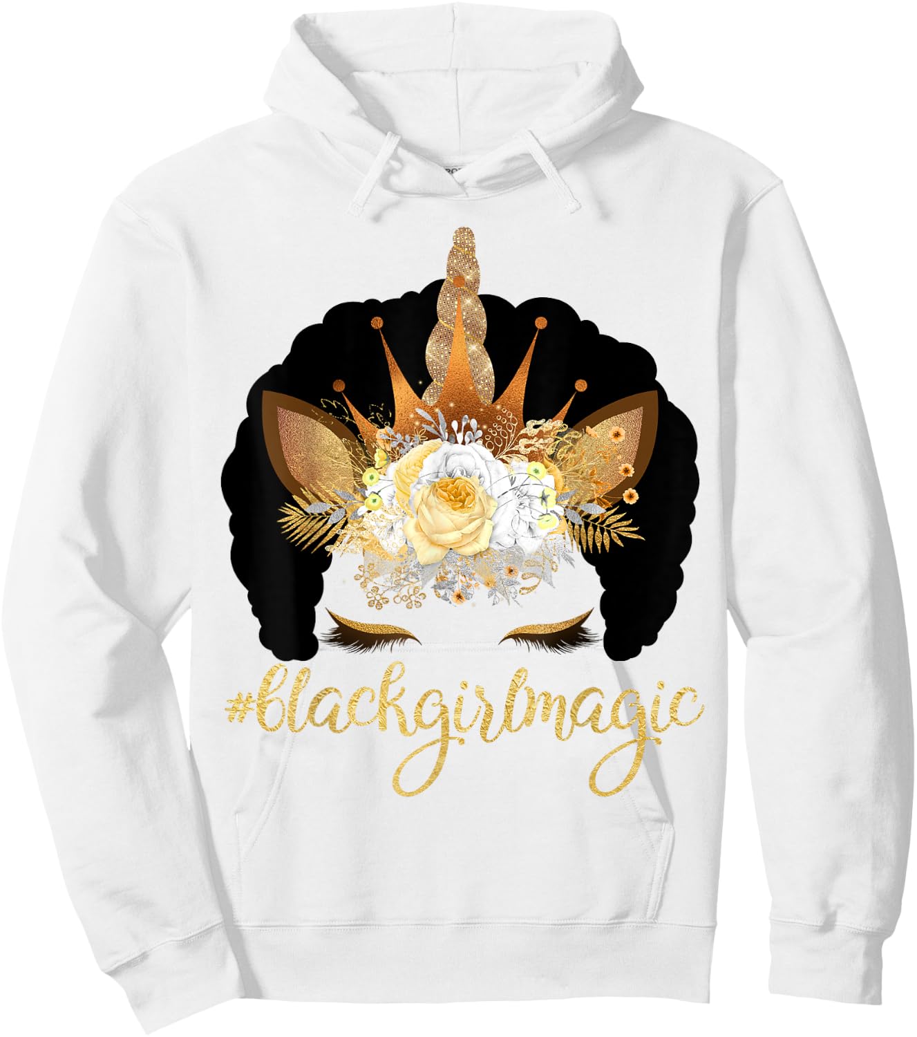 Unicorn Afro Kids Black Girl Magic Birthday Gift Hoodie - Hoodie | White