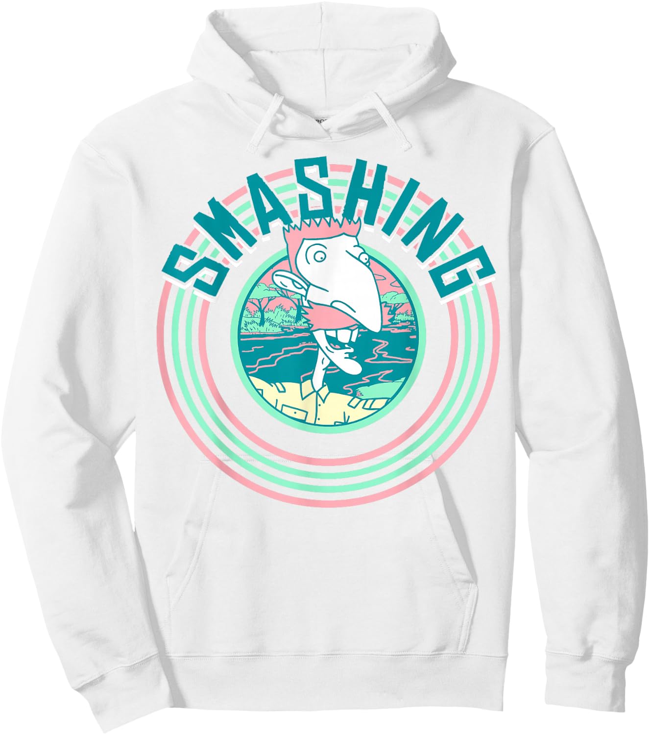 The Wild Thornberrys Nigel Smashing Retro Circle Logo Hoodie - Hoodie | White
