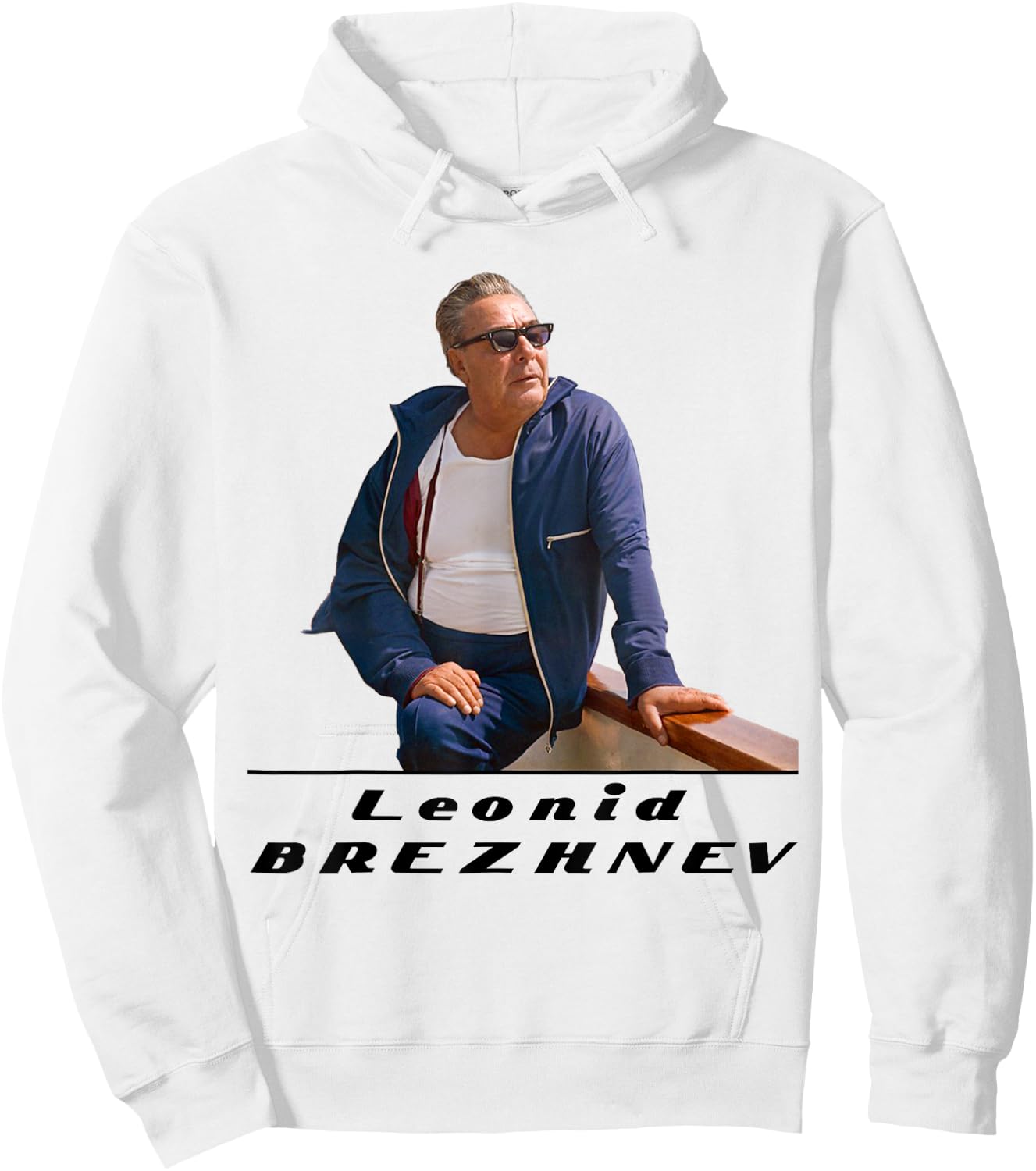 USSR Soviet Leader Brezhnev Hoodie - Hoodie | White