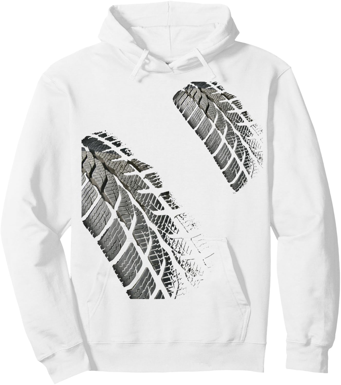 Tire Track Of Dirt Racing Car Bike SkidMark Motocross Hoodie - Hoodie | White