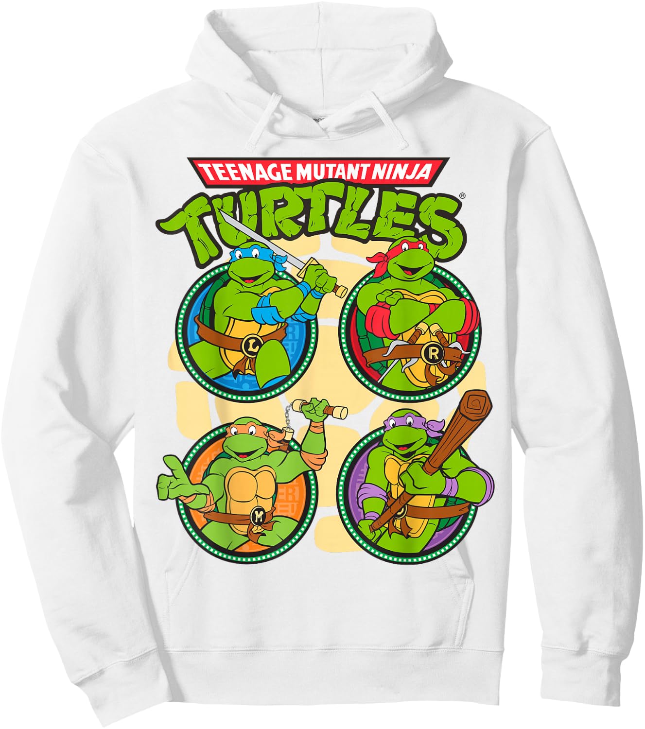 Teenage Mutant Ninja Turtles Circular Design Hoodie - Hoodie | White