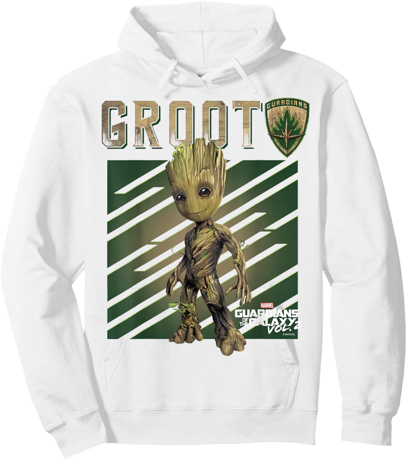 Marvel Guardians Vol. 2 Baby Groot Shield Graphic C1 Hoodie - Hoodie | White