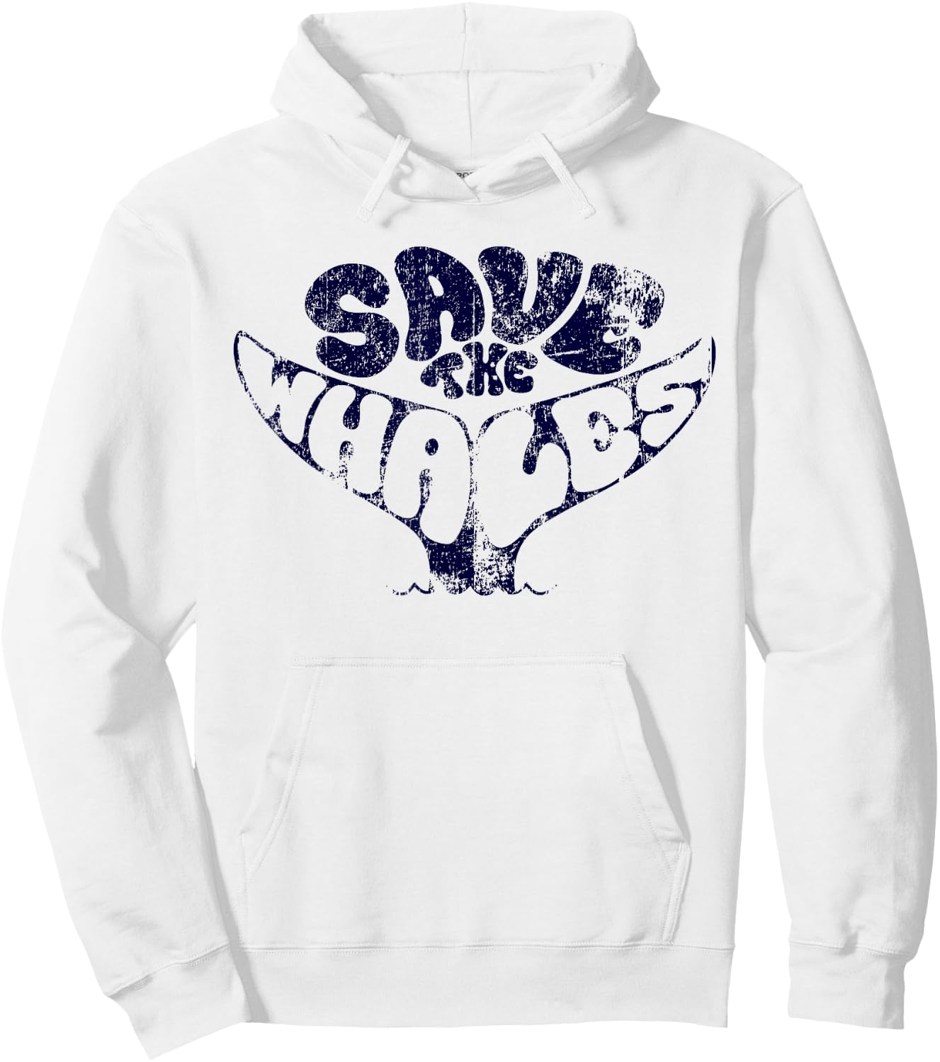 Save The Whales Distressed Vintage Environmentalist Hoodie - Hoodie | White