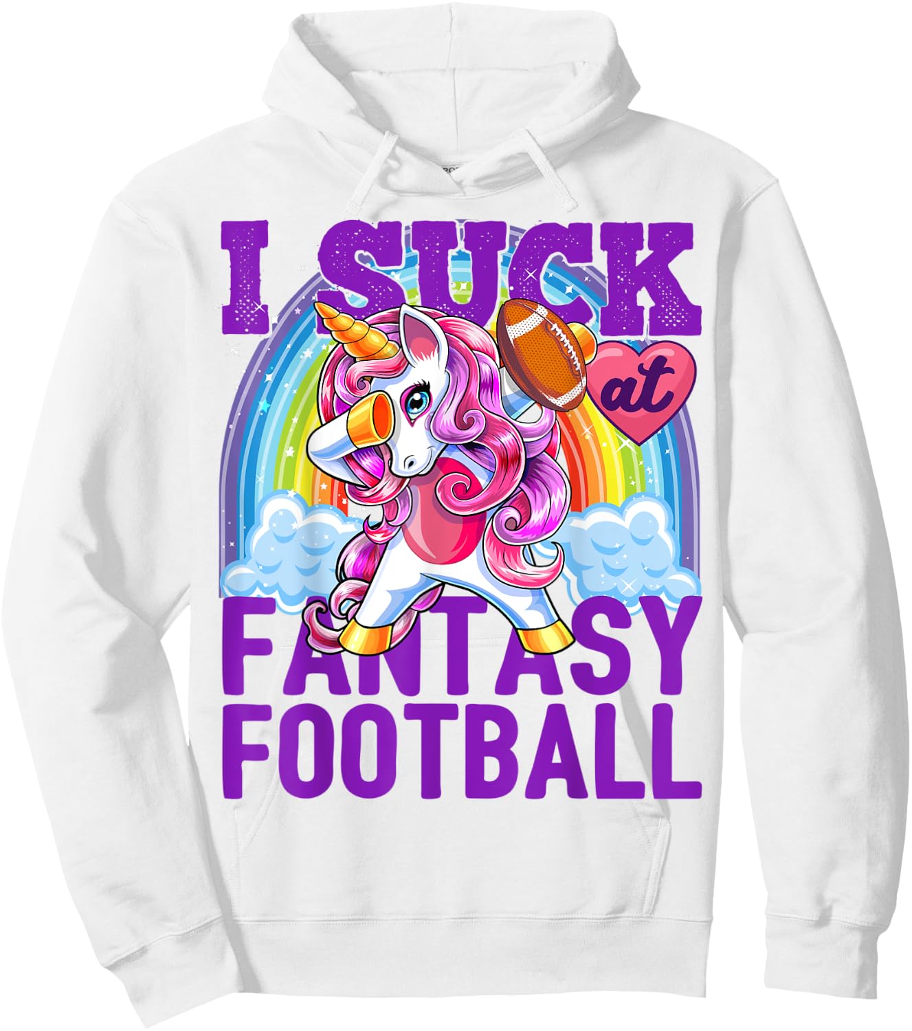 I Suck at Fantasy Football Dabbing Unicorn Loser Shirt Men Hoodie - Hoodie | White