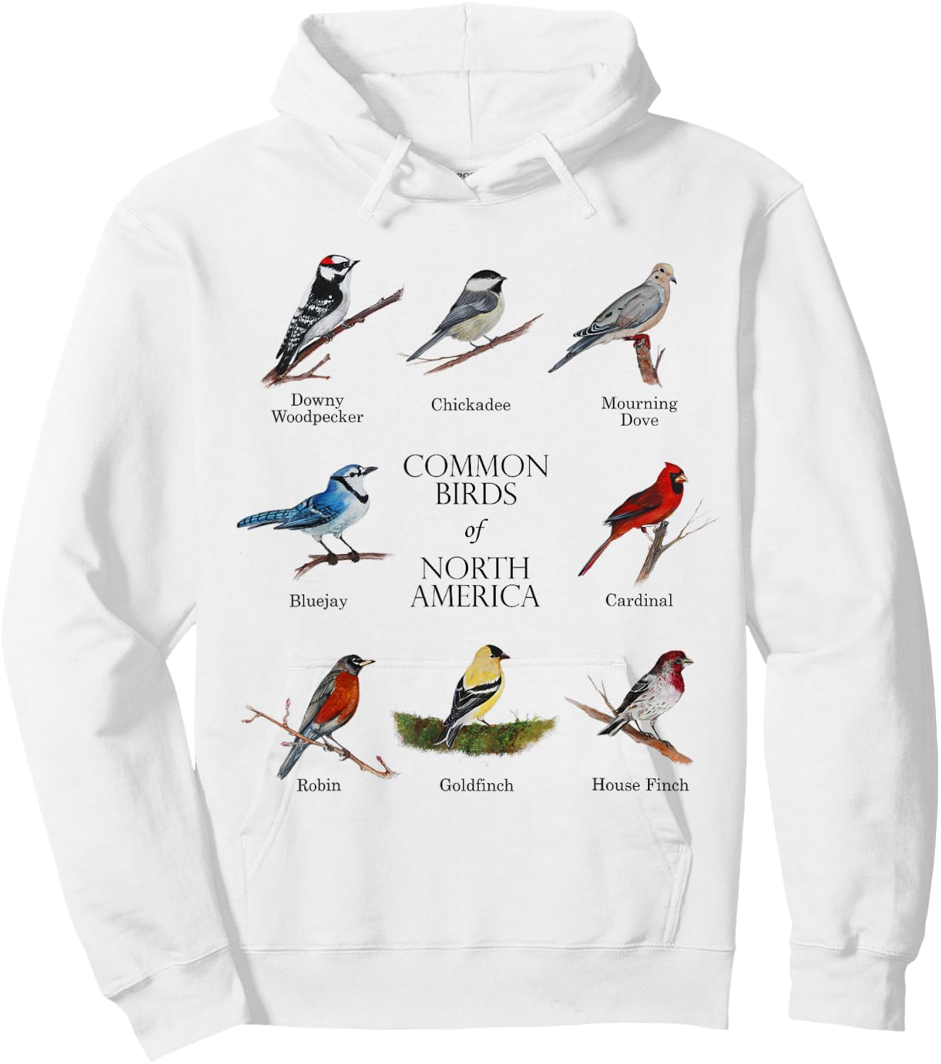 Birds of North America, Bird Lover or Watcher Hoodie - Hoodie | White