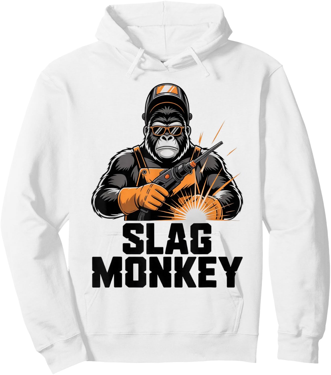 Slag Monkey Gorilla Welder MIG TIG Pipe Welding Men Hoodie - Hoodie | White
