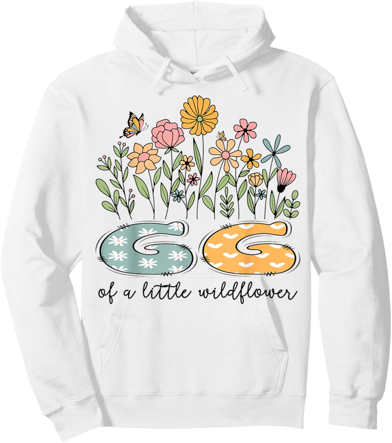 GG Of The Little Wildflower Baby Birthday Floral Hoodie - Hoodie | White
