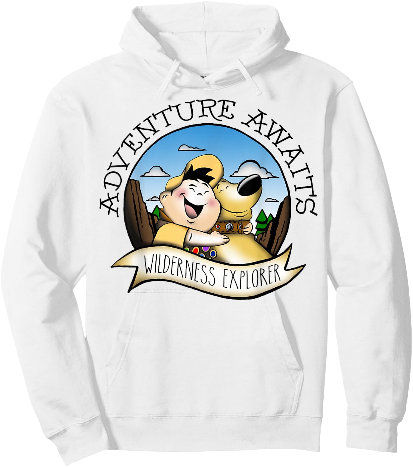 Disney Pixar Up Dug & Russell Wilderness Explorer Hoodie - Hoodie | White