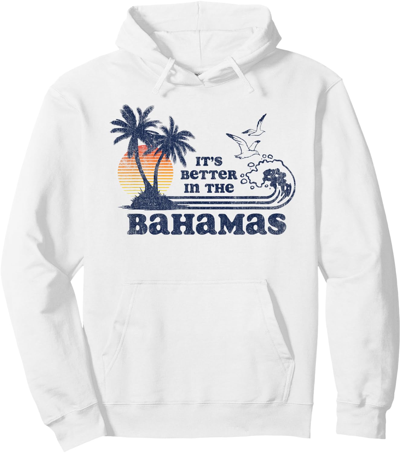 It's Better in the Bahamas Vintage 70s 80s Hoodie - Hoodie | White