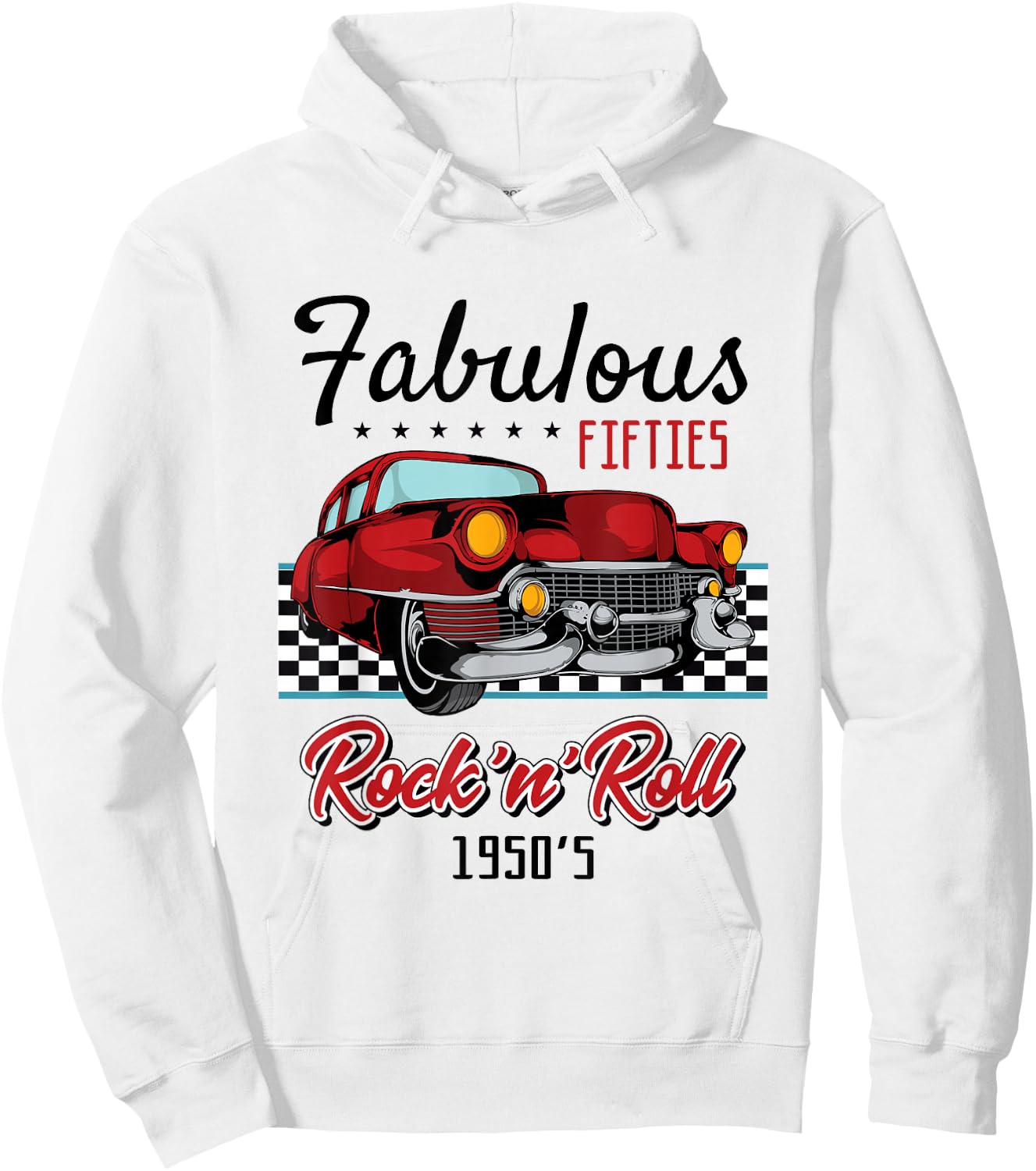 50s Rockabilly Vintage 1950s Clothing Men Hoodie - Hoodie | White