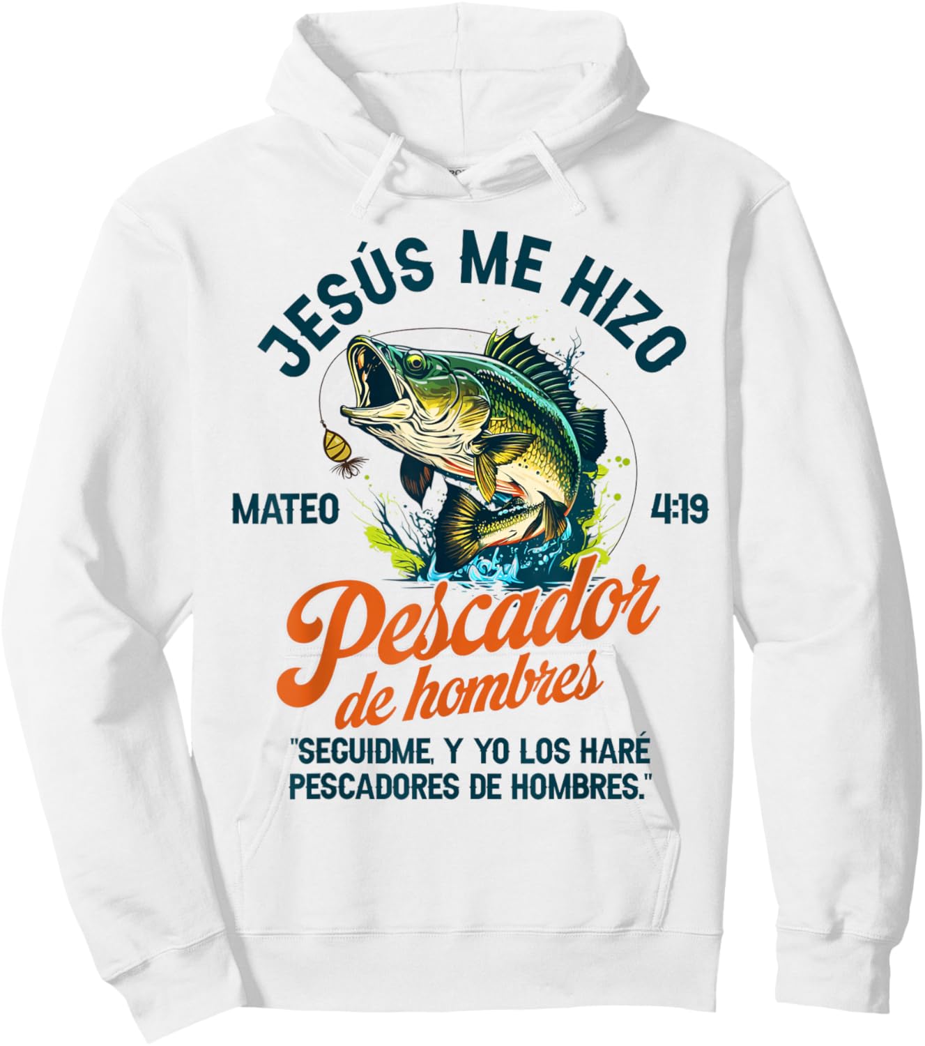 Spanish Christian Fishing Jesus Me Hizo Pescador De Hombres Hoodie - Hoodie | White