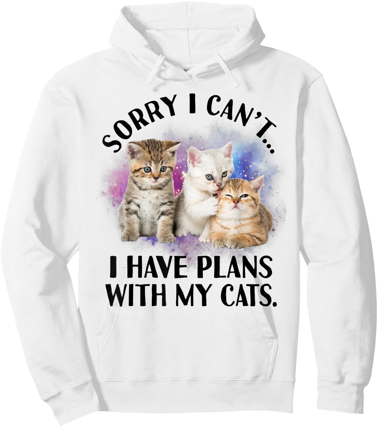 Sorry I Can't I Have Plans with My Cat - Cat Lover Gift Hoodie - Hoodie | White