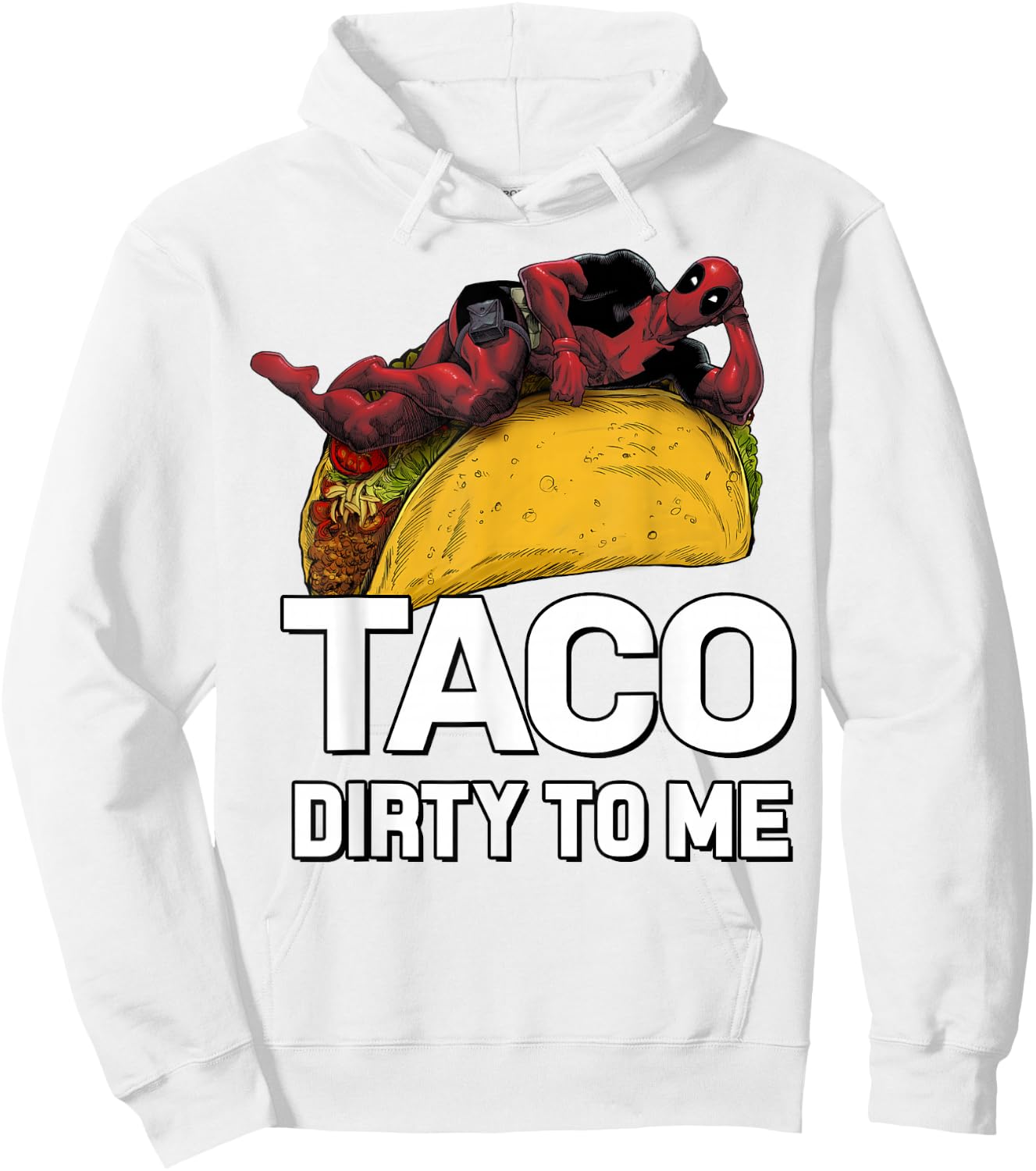 Marvel Deadpool Taco Dirty To Me Graphic Hoodie - Hoodie | White