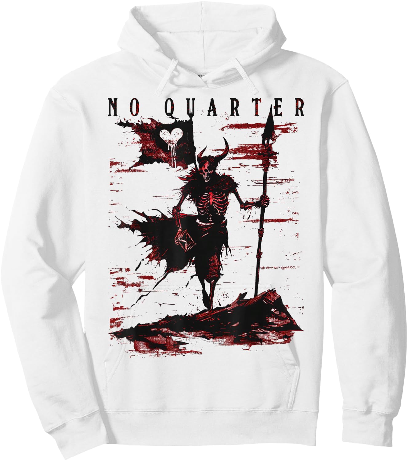 Blackbeard Flag: No Quarter Hoodie - Hoodie | White