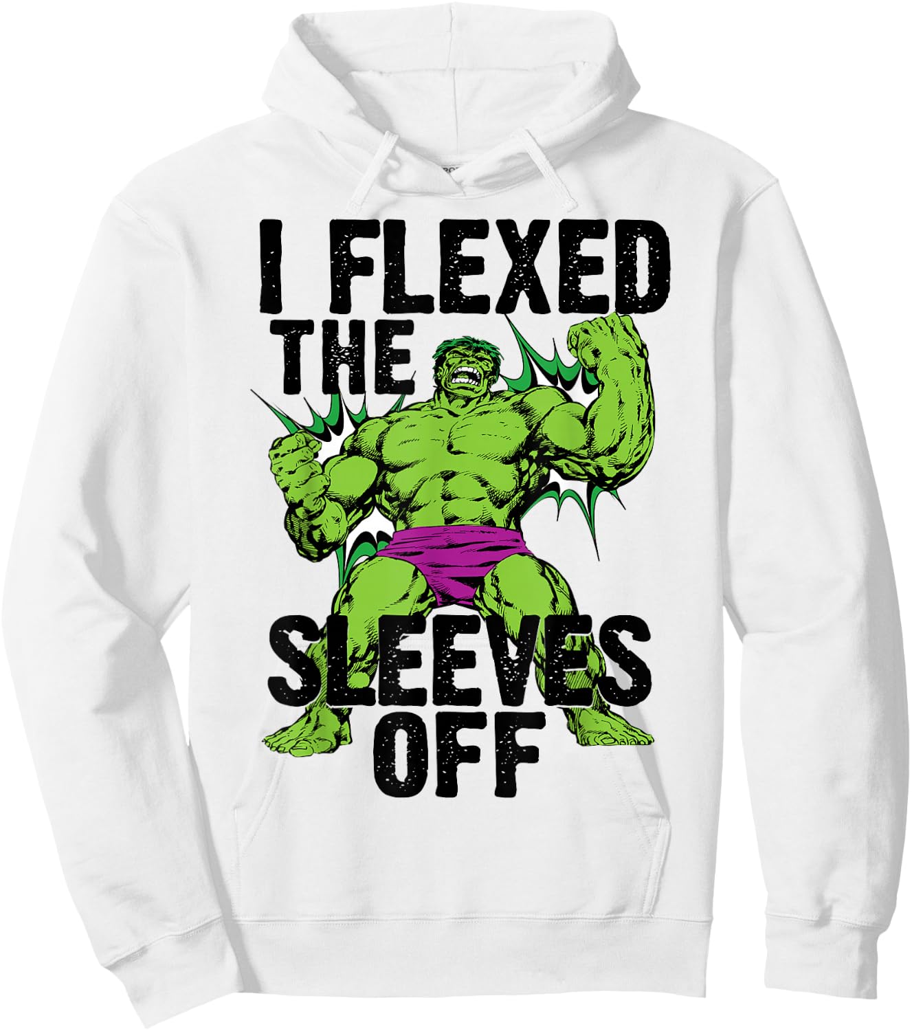 Marvel The Incredible Hulk I Flexed The Sleeves Off This Hoodie - Hoodie | White