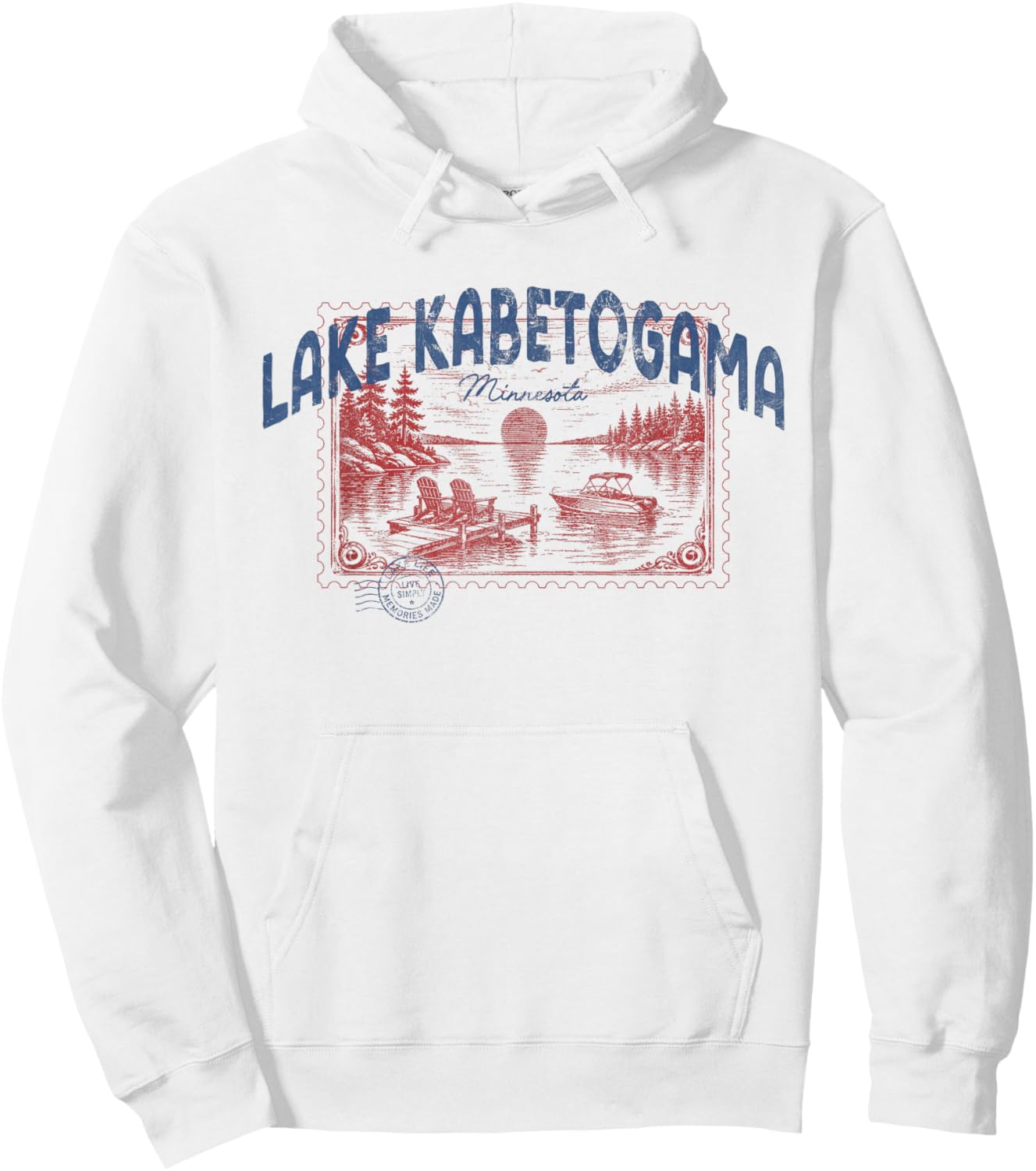 Lake Kabetogama Minnesota Outdoors Vintage Hoodie - Hoodie | White