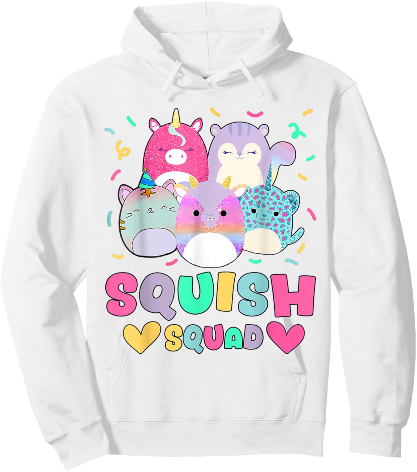 Squish Squad Birthday Shirt for Girls Kids Hoodie - Hoodie | White