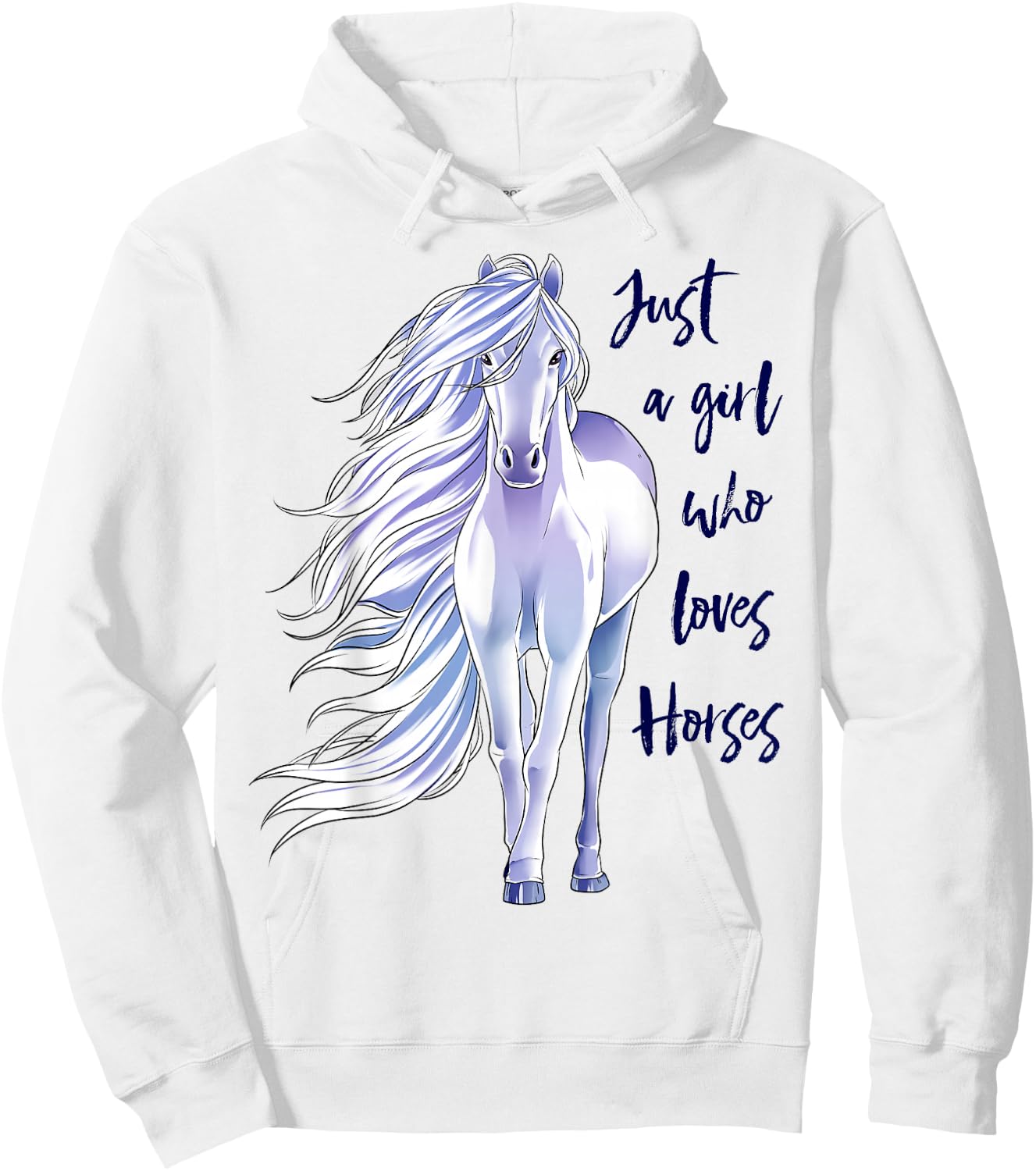 Horse Just a Girl Who Loves Horseback Riding Equestrian Farm Hoodie - Hoodie | White