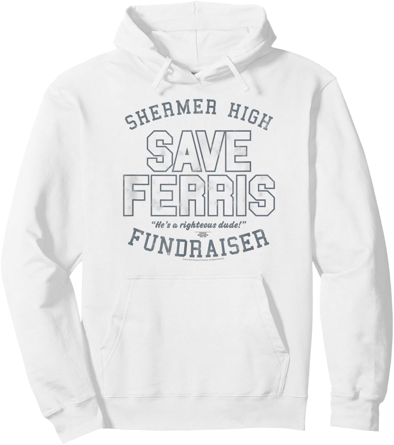Ferris Bueller's Day Off Shermer High Save Ferris Fundraiser Hoodie - Hoodie | White