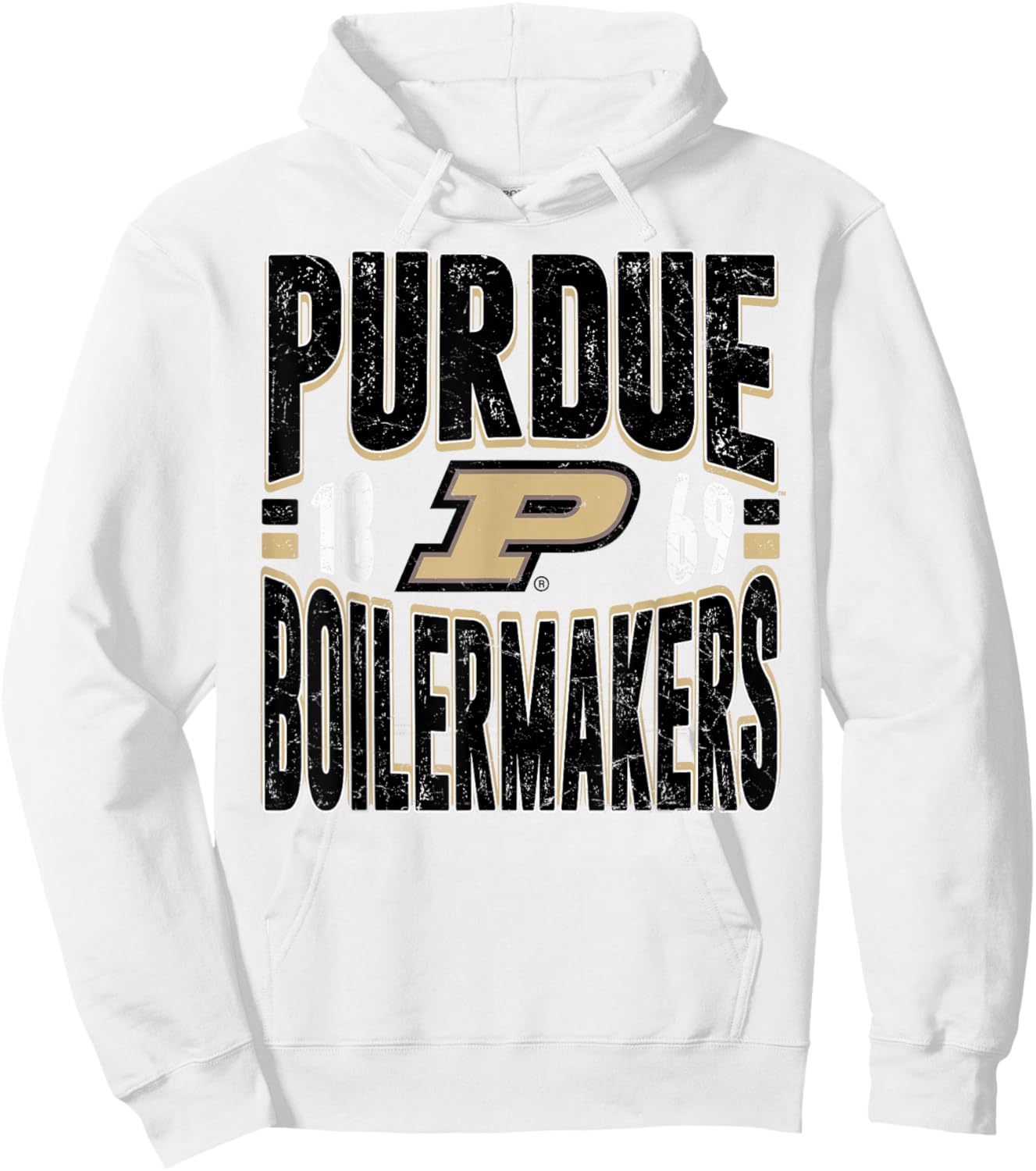 Purdue Boilermakers Vintage 90's Retro Gray Hoodie - Hoodie | White