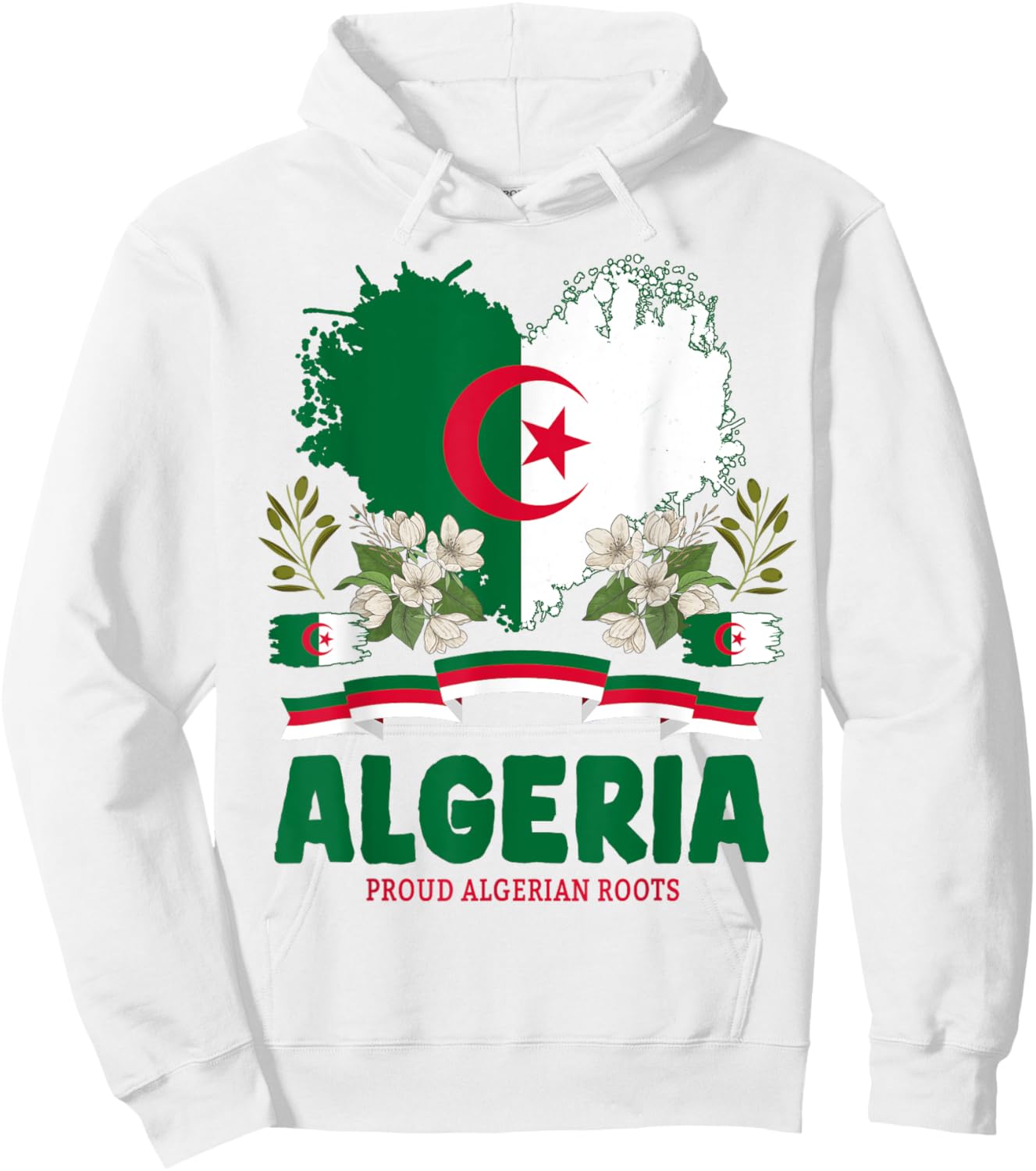 Algeria Flag Themed Outfit Idea For Kids Algerian Heritage Hoodie - Hoodie | White
