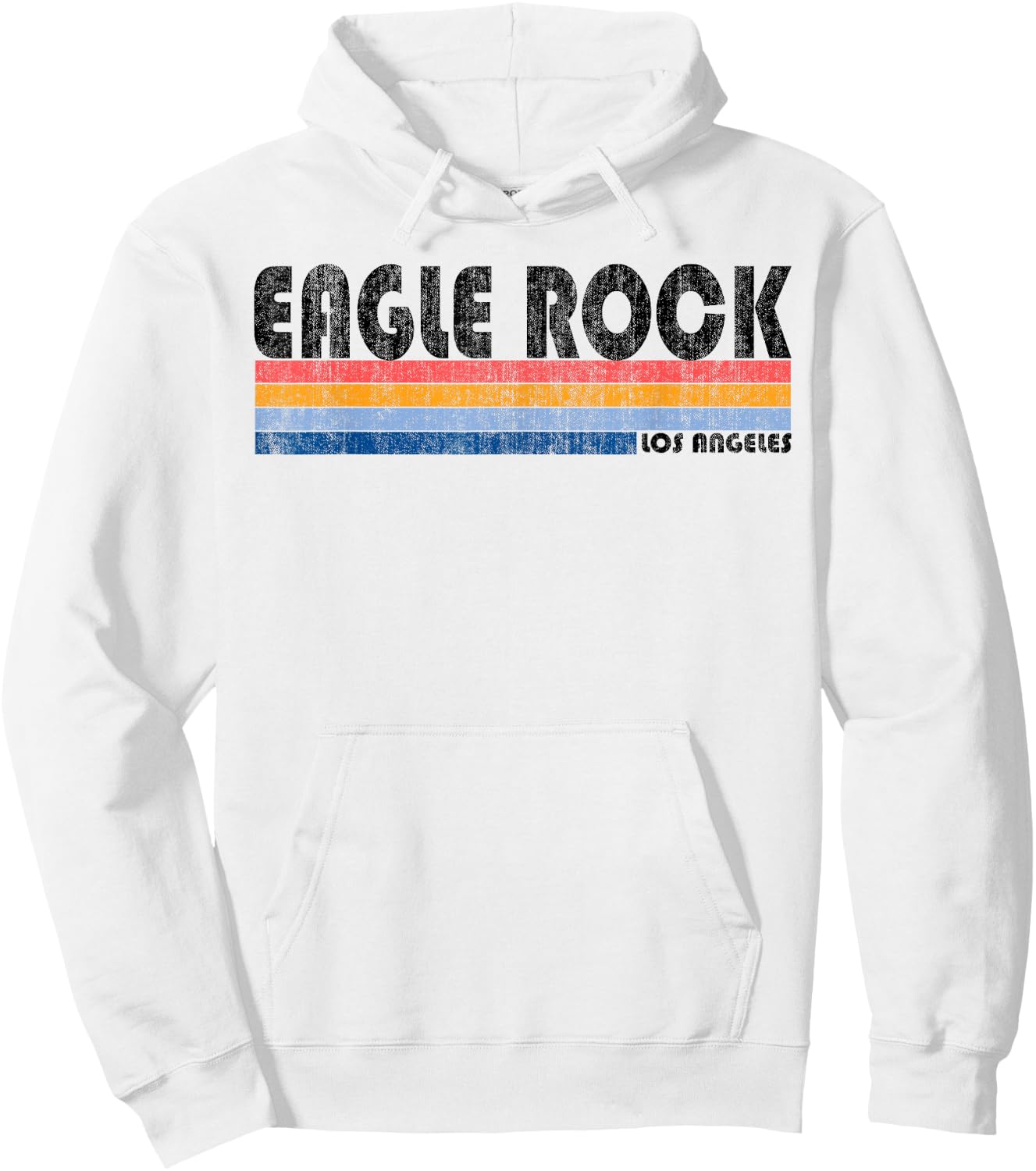 Vintage 1980s Style Eagle Rock CA Hoodie - Hoodie | White