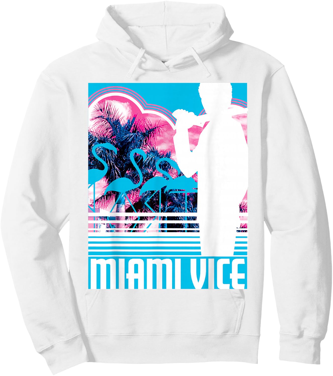 Miami Vice Classic Neon Poster Hoodie - Hoodie | White