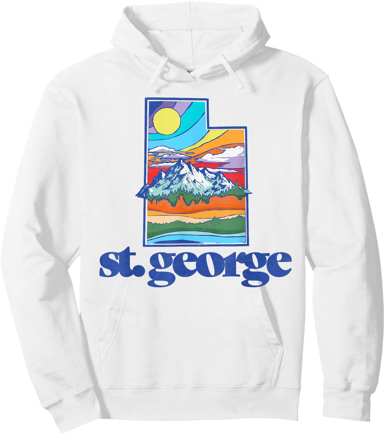 St. George Utah Vintage Nature Outdoor Graphic Hoodie - Hoodie | White