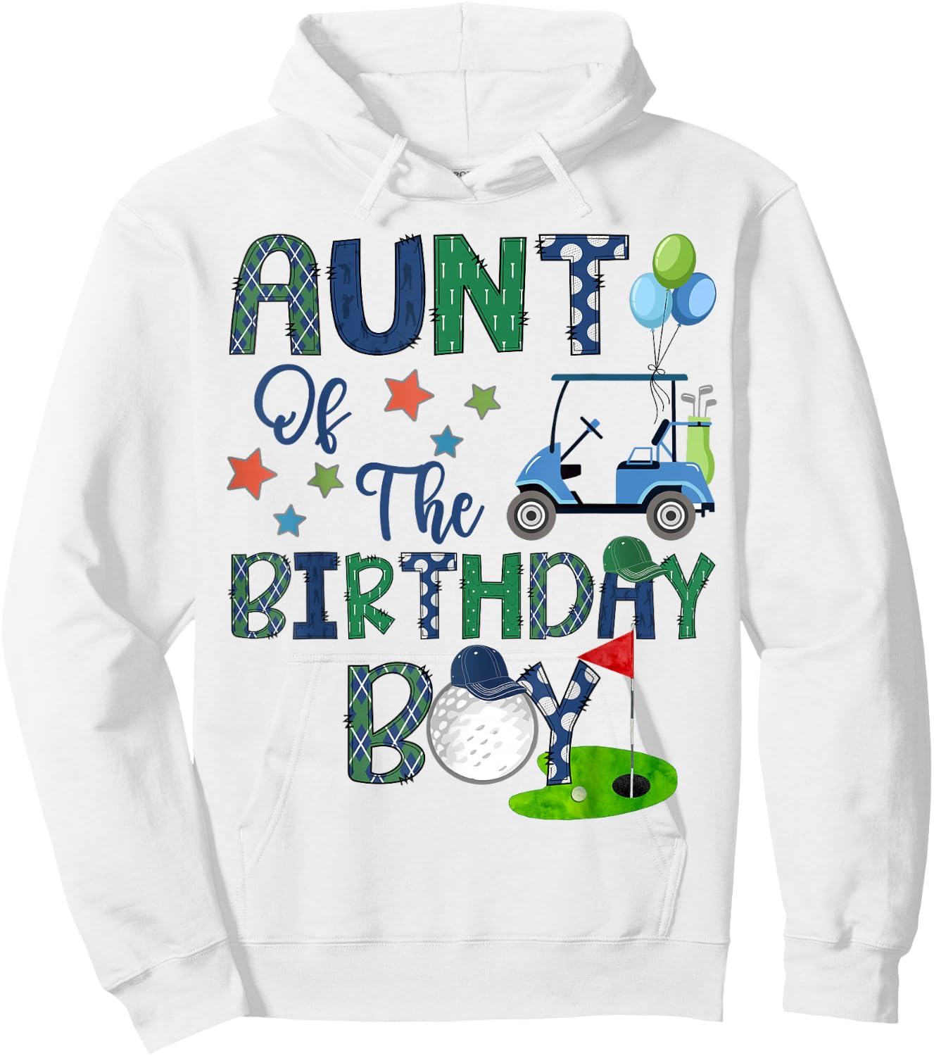 Aunt Of The Birthday Boy Hole In One Golf Lover Hoodie - Hoodie | White