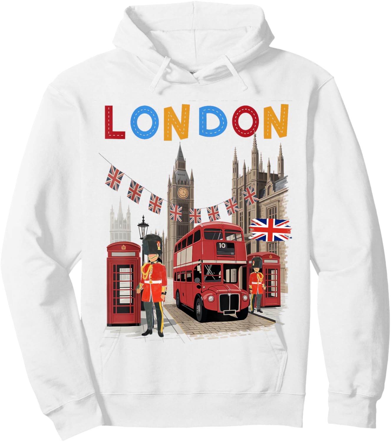 London Souvenirs Outfit Idea & British Memorabilia Hoodie - Hoodie | White