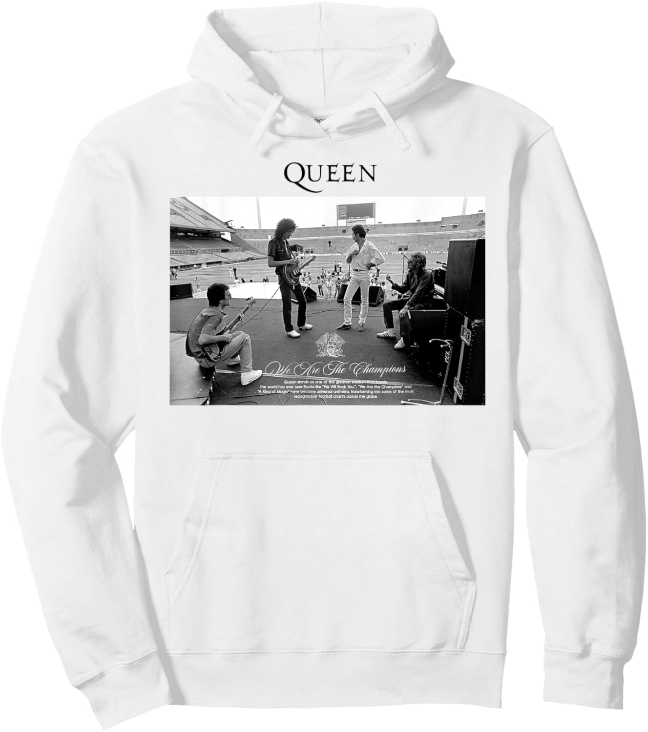 Queen B&W Band Photo Hoodie - Hoodie | White