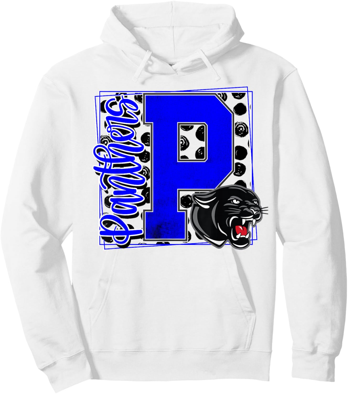 Panthers School Spirit Game Day Mascot Blue Panther Pride Hoodie - Hoodie | White