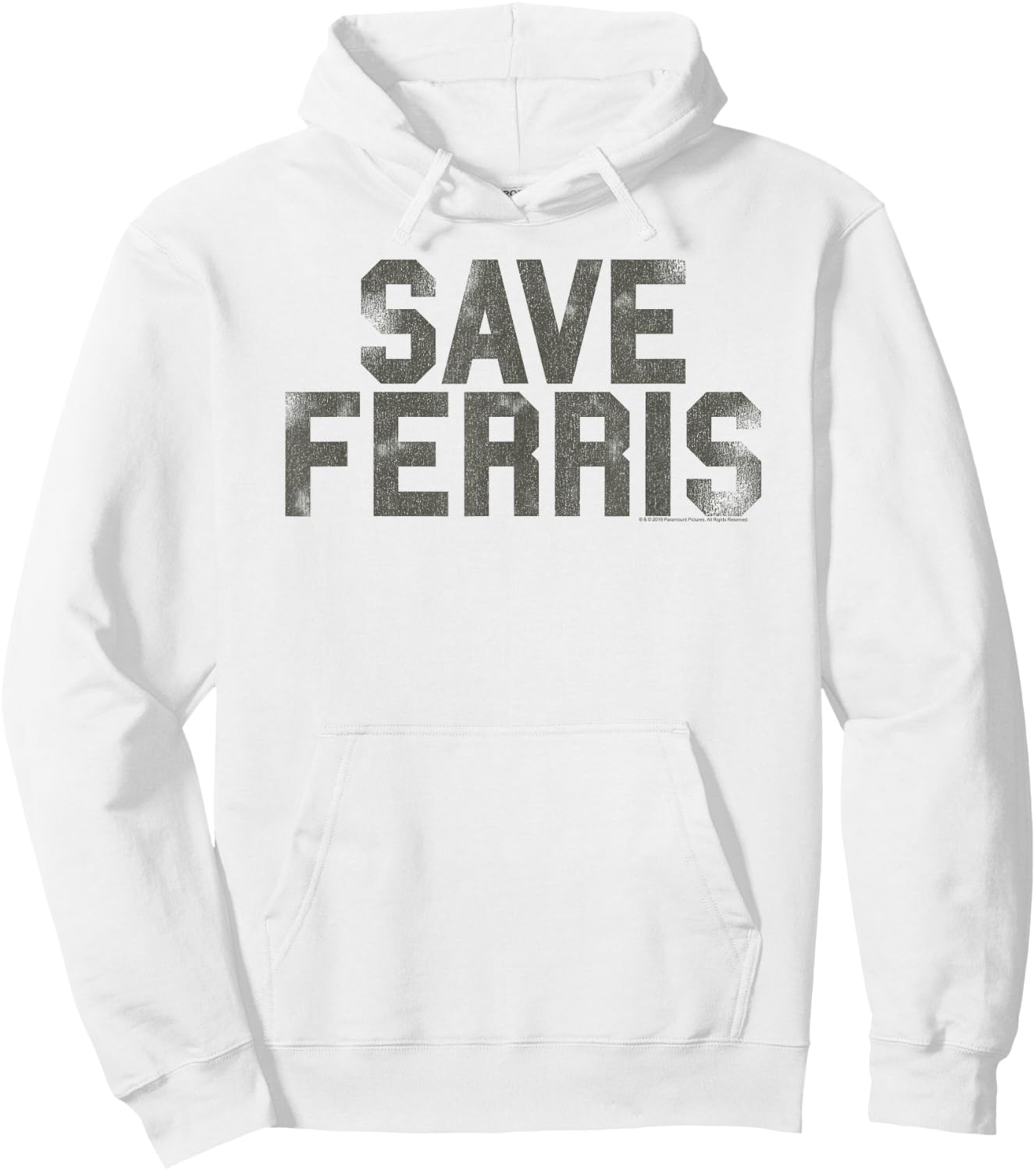Ferris Bueller's Day Off Distressed Save Ferris Movie Hoodie - Hoodie | White