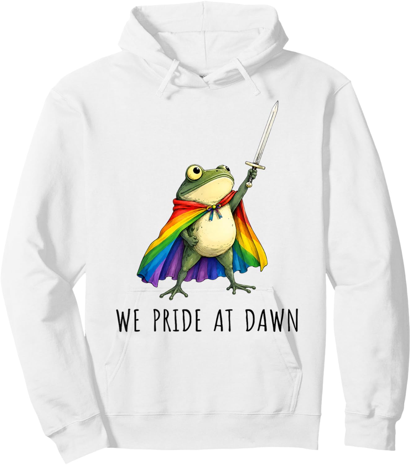 We Pride At Dawn Funny Frog LGBTQ Support Pride Month Gifts Hoodie - Hoodie | White