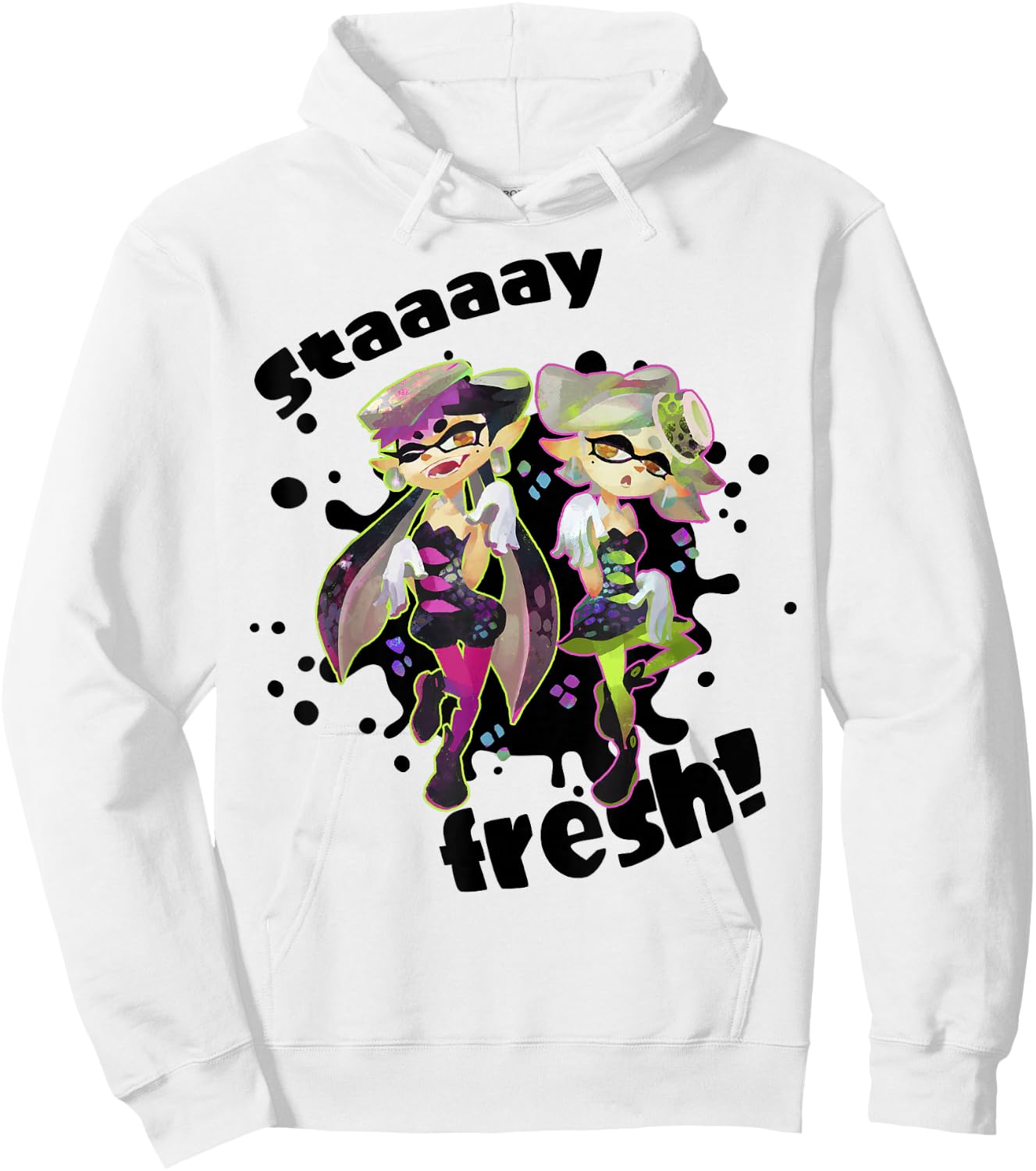 Nintendo Splatoon Squid Sisters Stay Fresh Graphic Hoodie - Hoodie | White