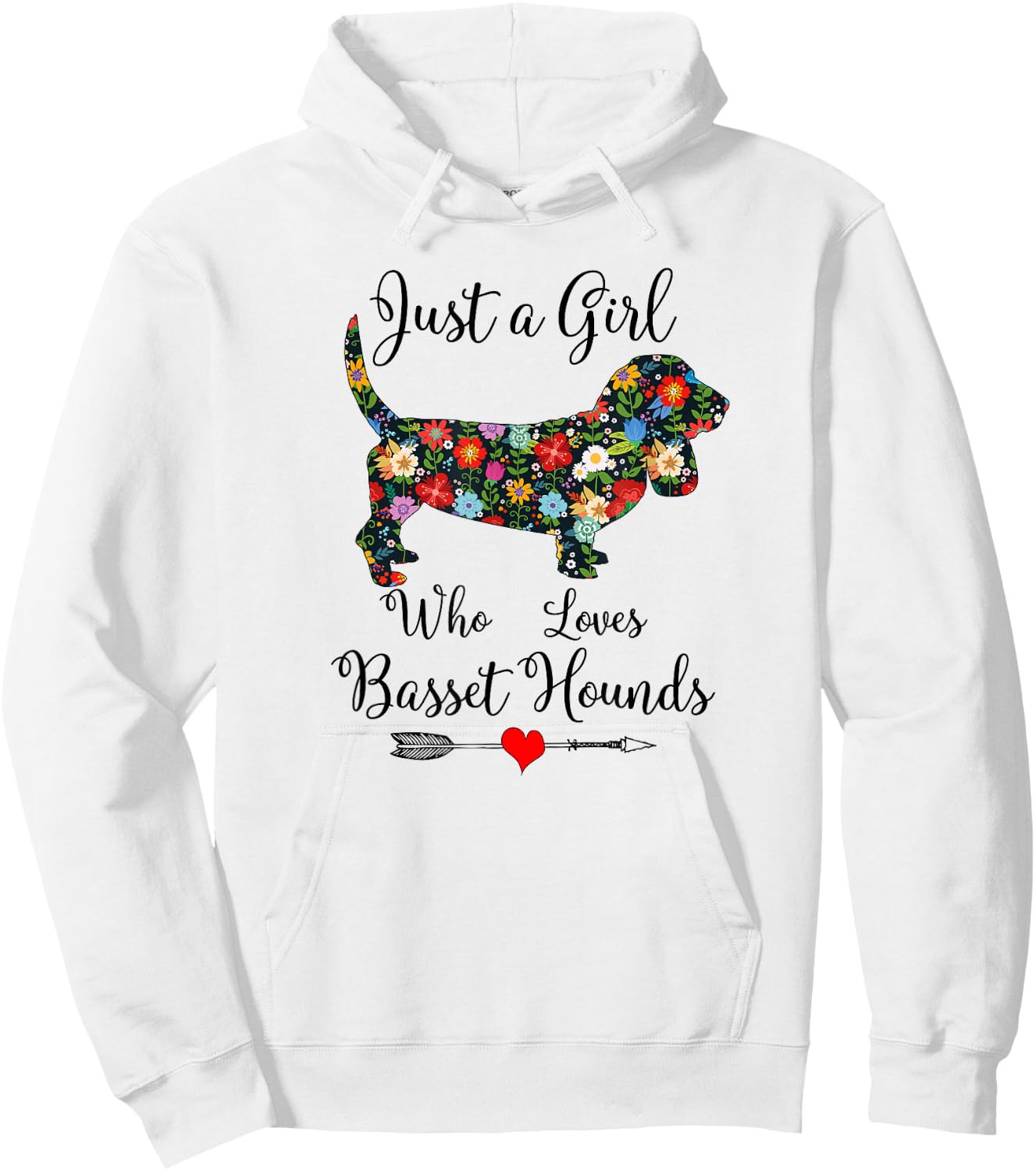 JUST A GIRL WHO LOVES BASSETT HOUNDS Cute Design Hoodie - Hoodie | White