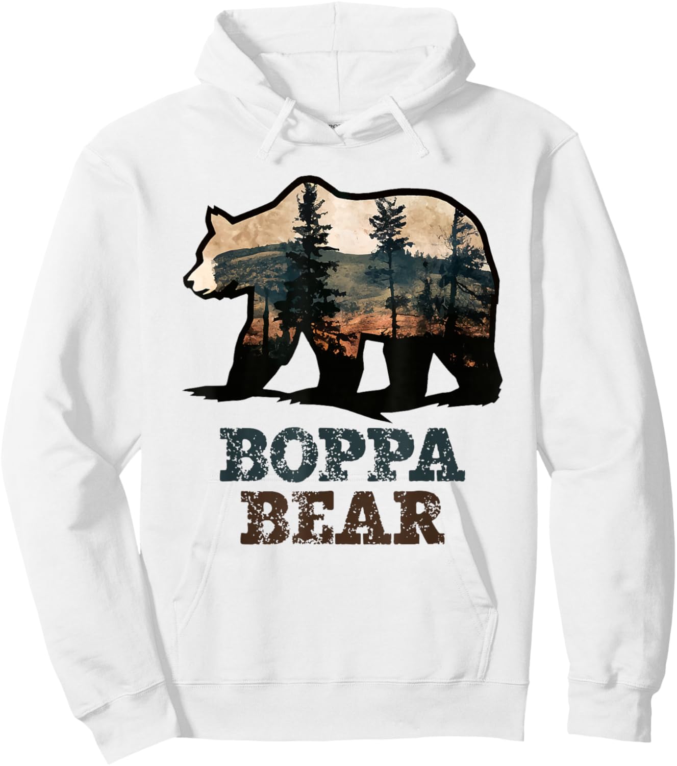 Boppa Bear Vintage Retro Funny Hoodie - Hoodie | White