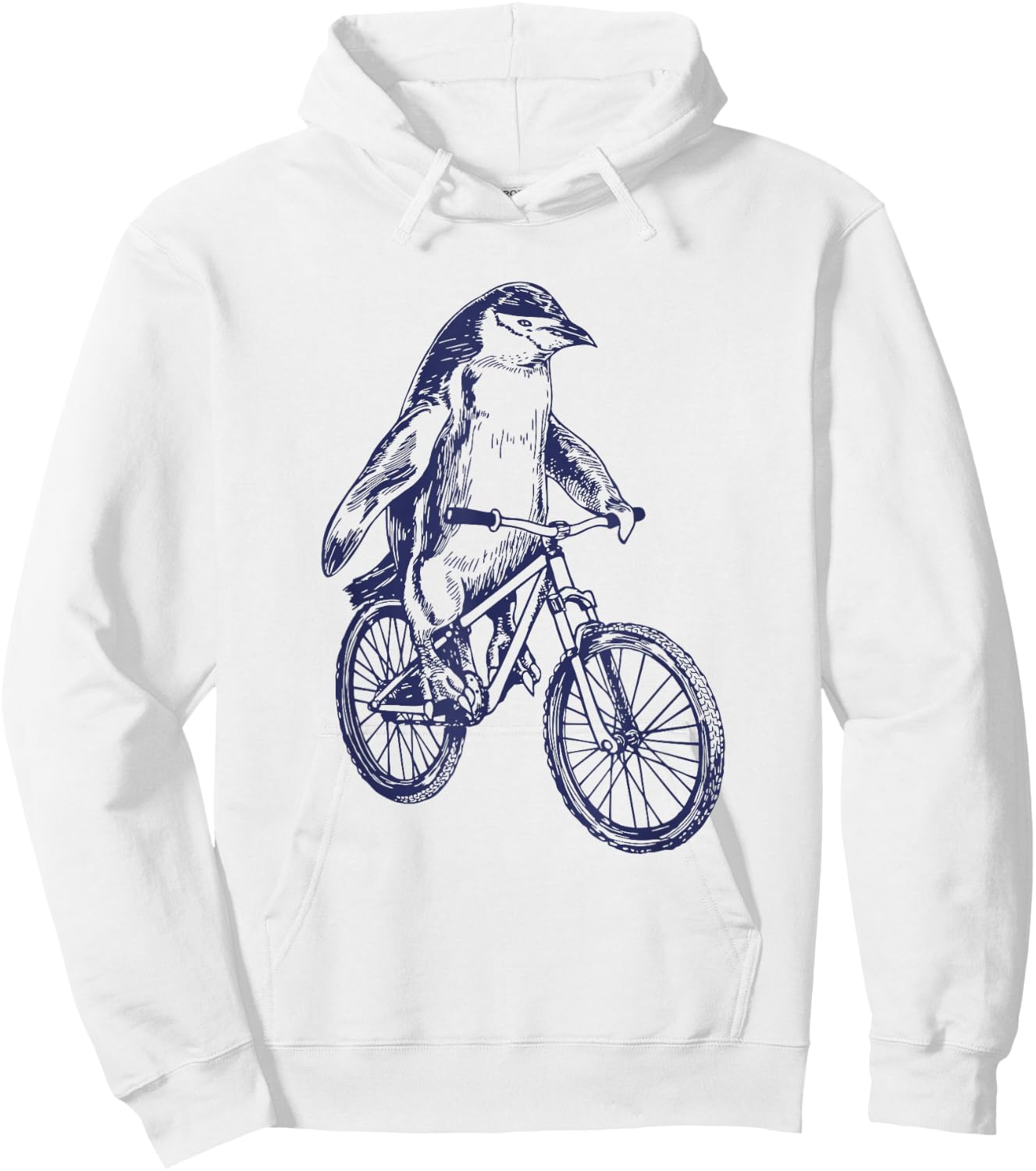 Penguin Cycling Bicycle Funny Biker Cool Cyclist Biking Bike Hoodie - Hoodie | White