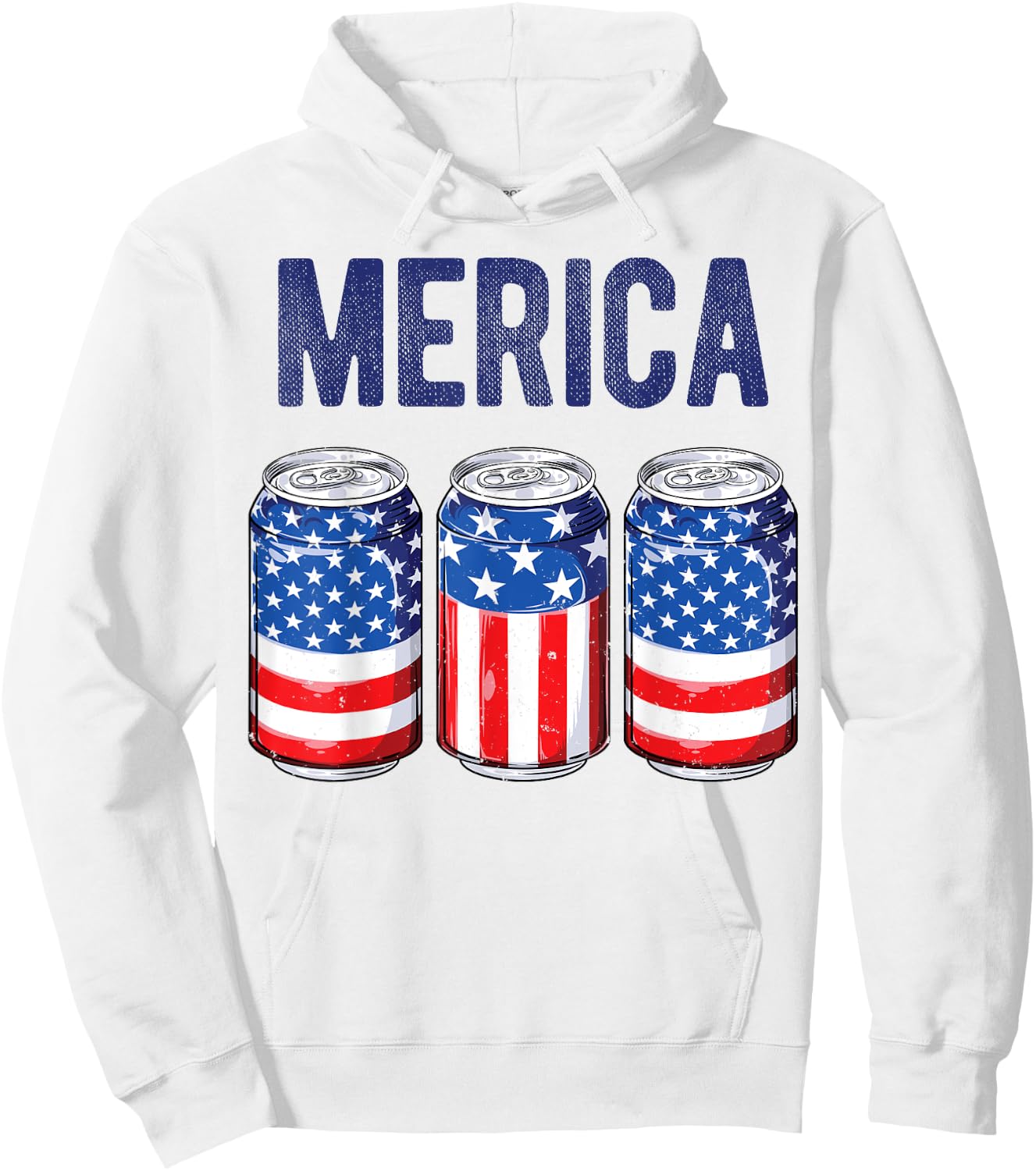 Beer American Flag 4th of July Men Women Merica USA Drinking Hoodie - Hoodie | White