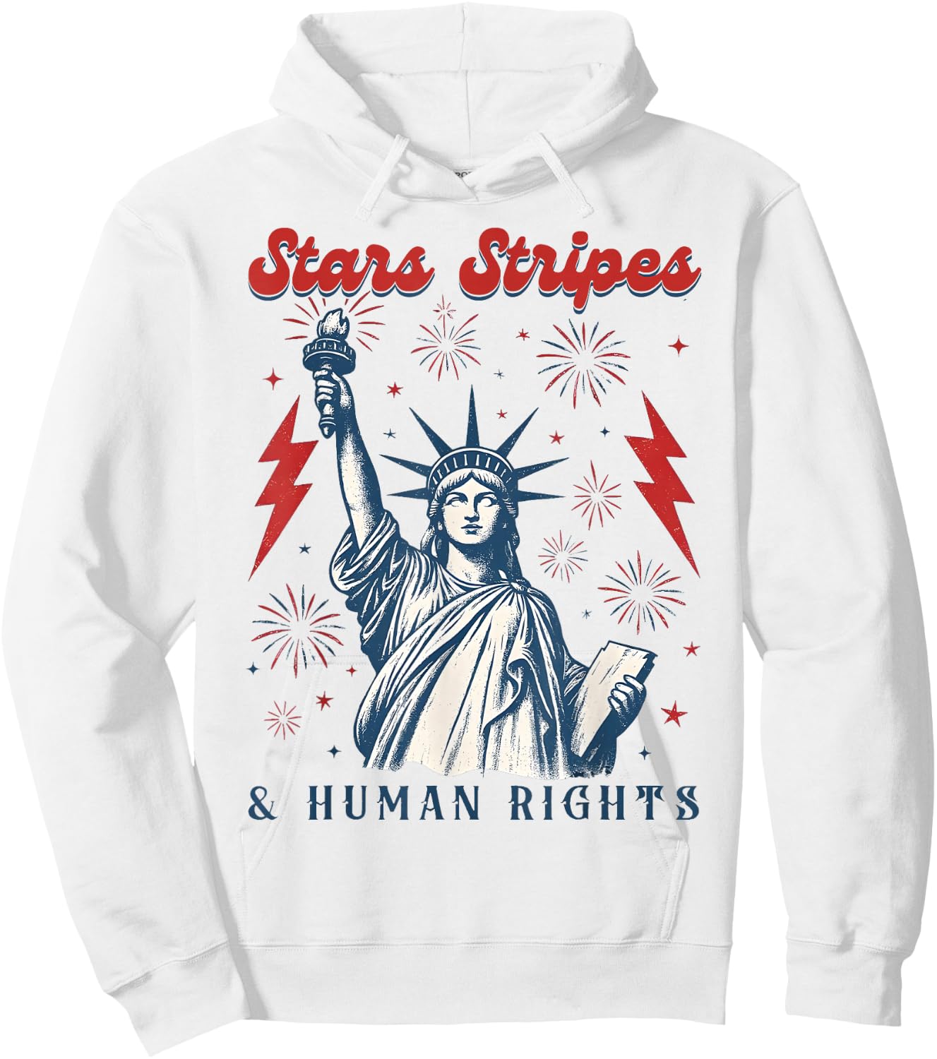 Stars Stripes and Human Rights 4th of July Rights Hoodie - Hoodie | White
