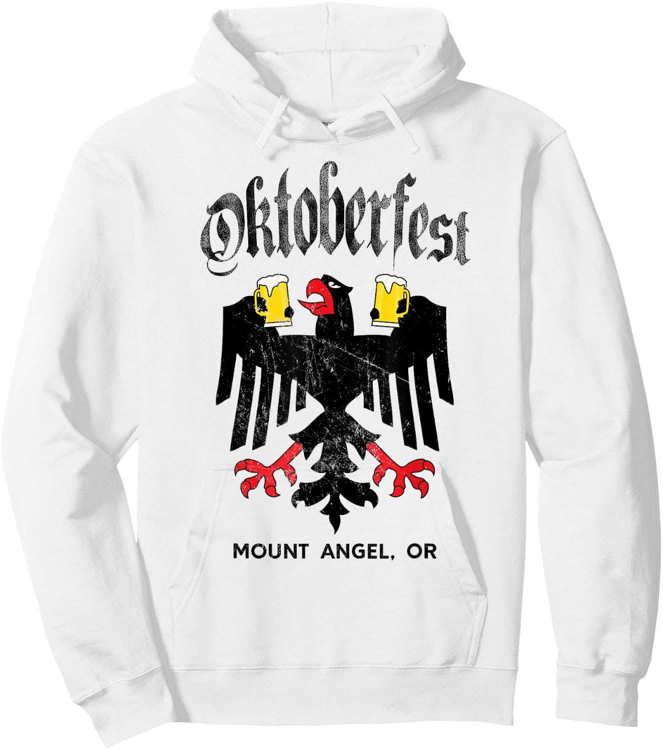 Mount Angel Oktoberfest German Eagle Drinking Buddy Hoodie - Hoodie | White